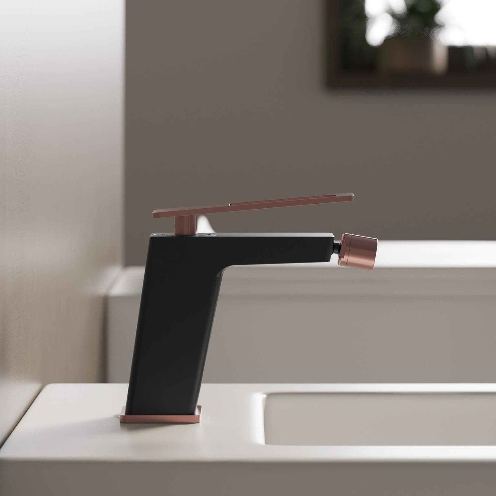Miscelatore bidet nero oro rosa - Thano