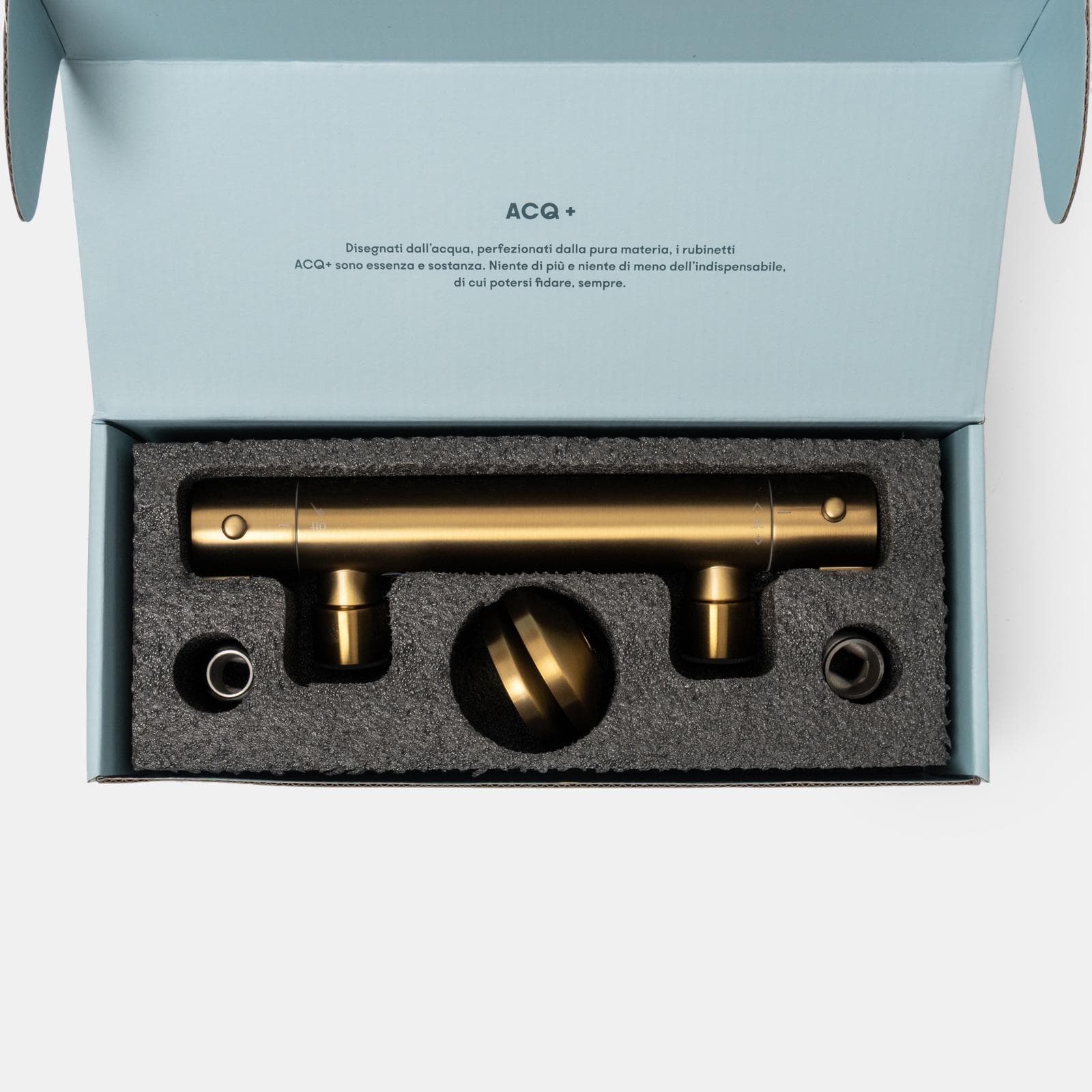 Miscelatore esterno doccia termostatico in ottone oro spazzolato anti-impronta - Key