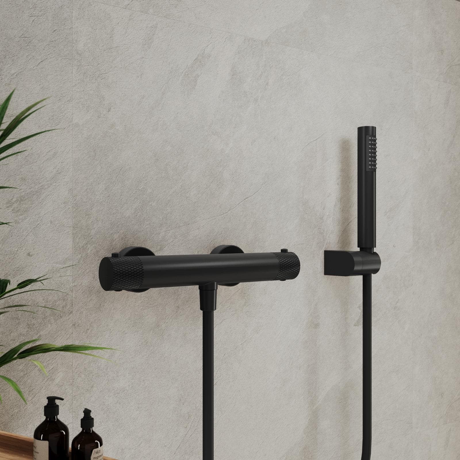 Miscelatore esterno doccia termostatico nero opaco - Crystal