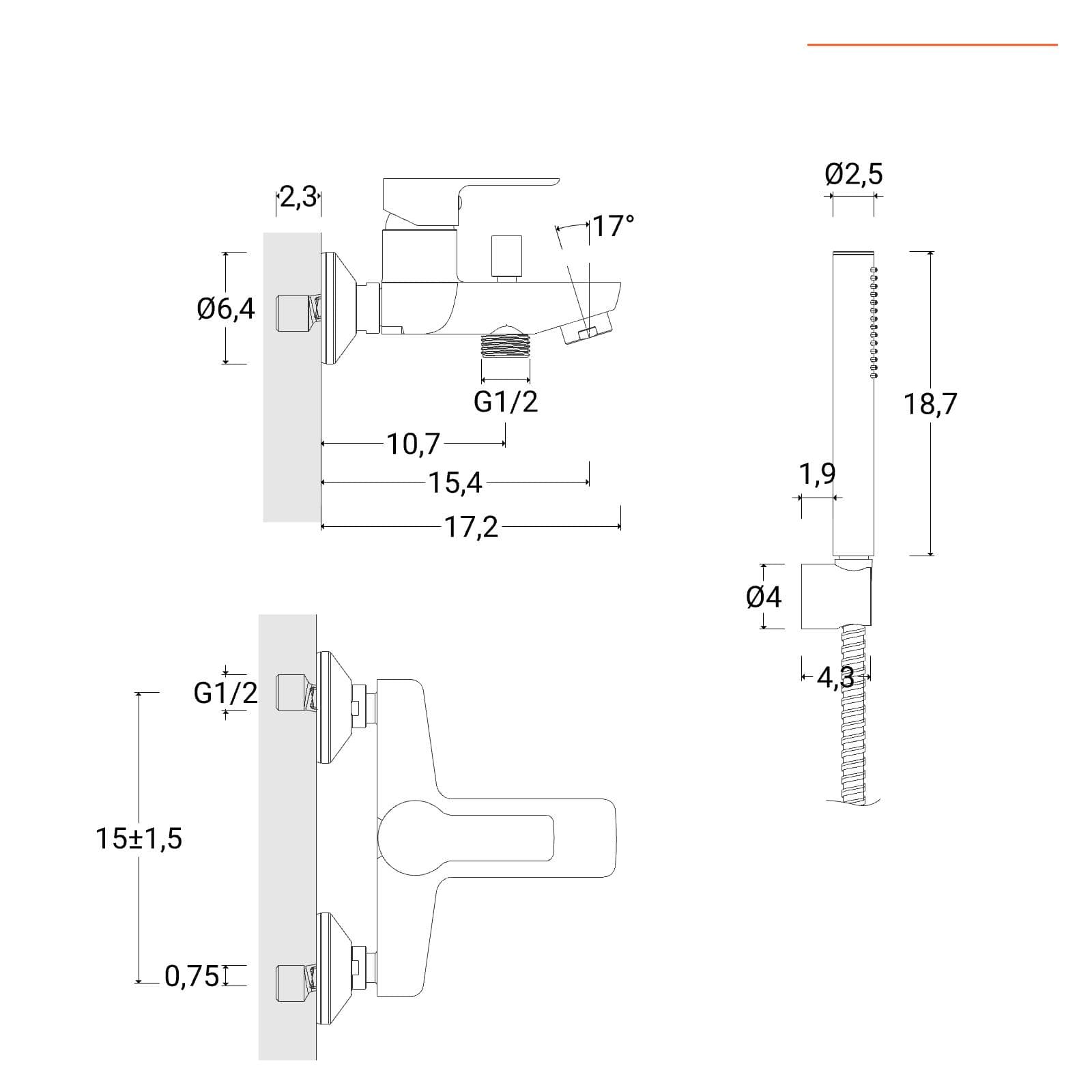 Miscelatore esterno vasca cromo – Key