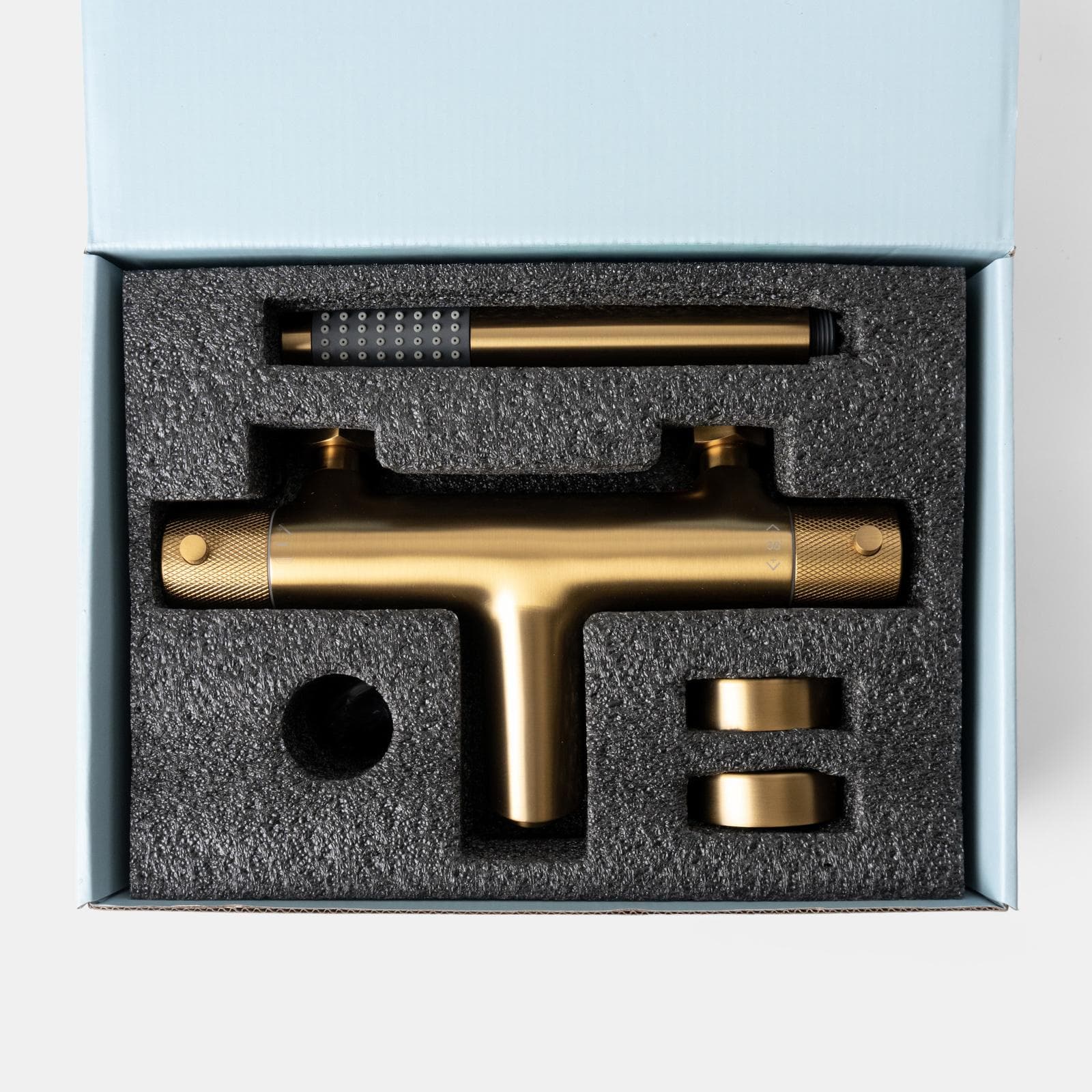 Miscelatore esterno vasca termostatico oro spazzolato anti-impronta - Crystal