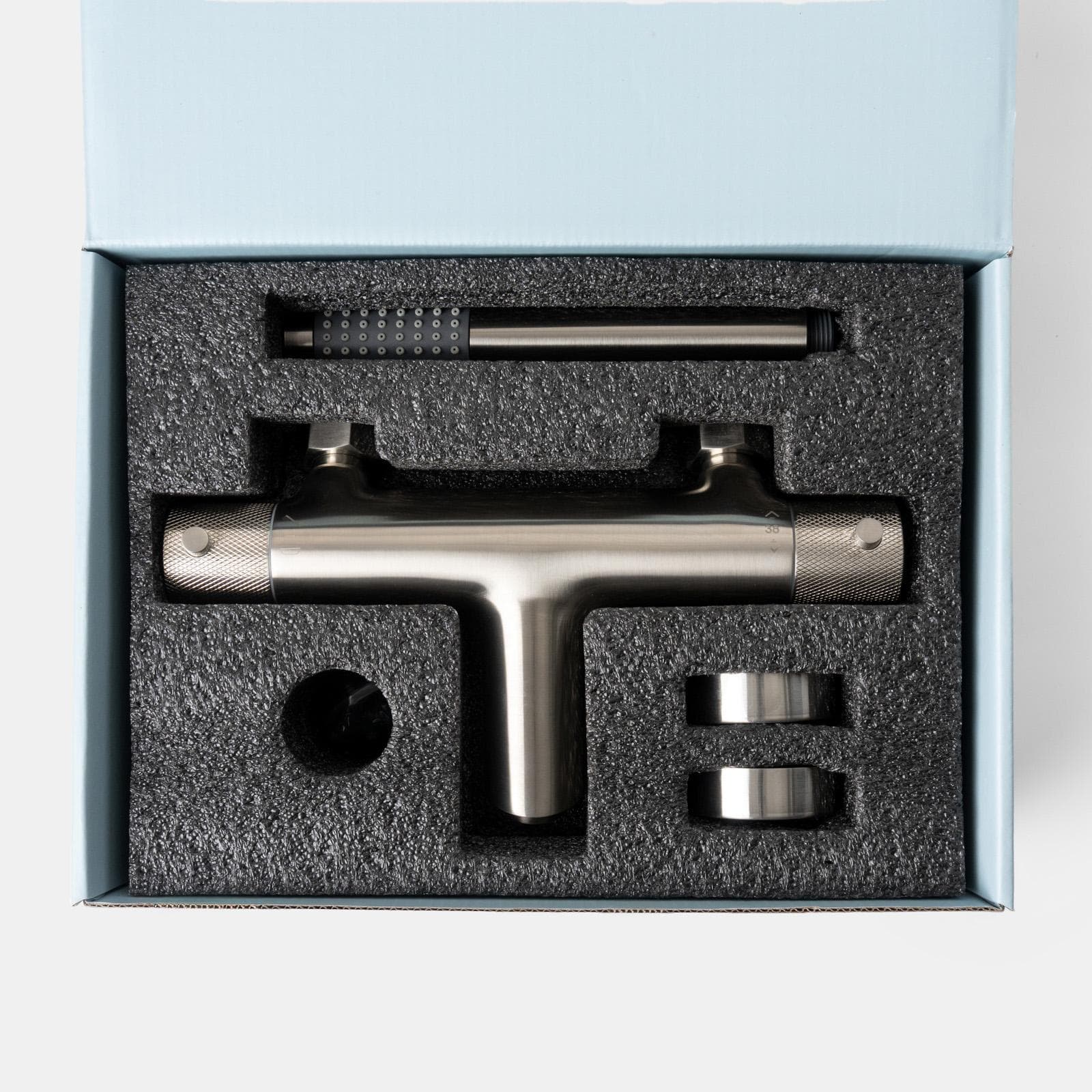Miscelatore esterno vasca termostatico spazzolato - Crystal