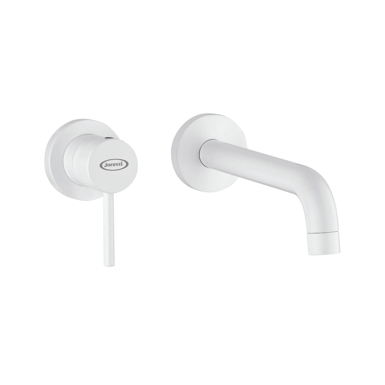 Miscelatore lavabo a muro canna 19 cm bianco opaco - Gun di Jacuzzi - Rubinetteria