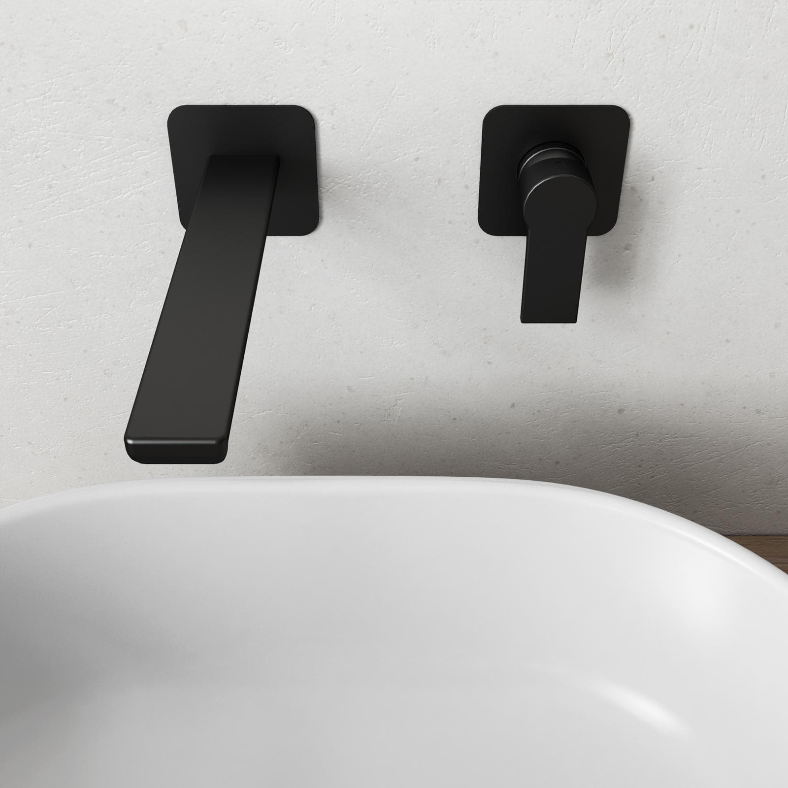 Miscelatore lavabo a muro canna 19 cm nero opaco - Coral