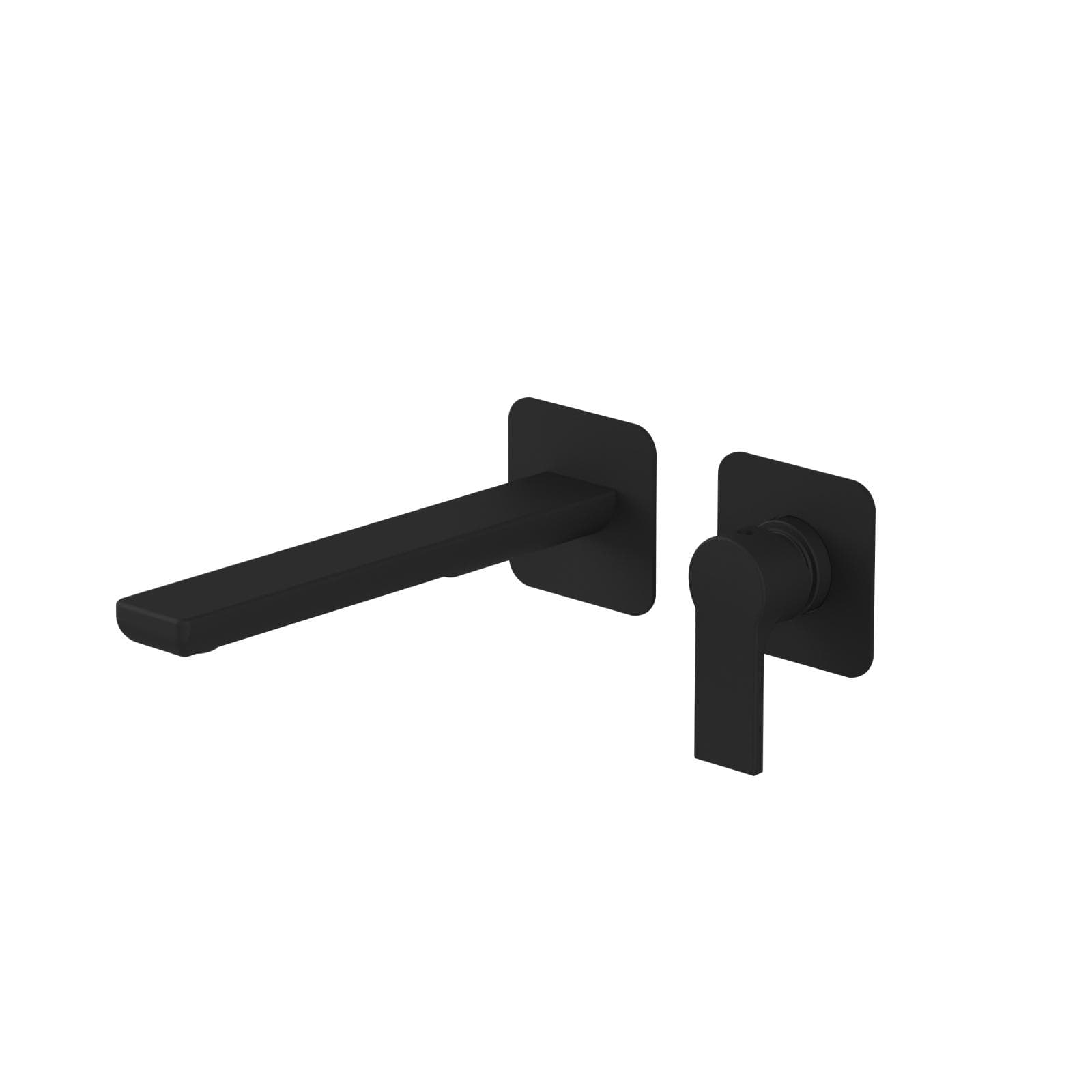 Miscelatore lavabo a muro canna 19 cm nero opaco - Coral