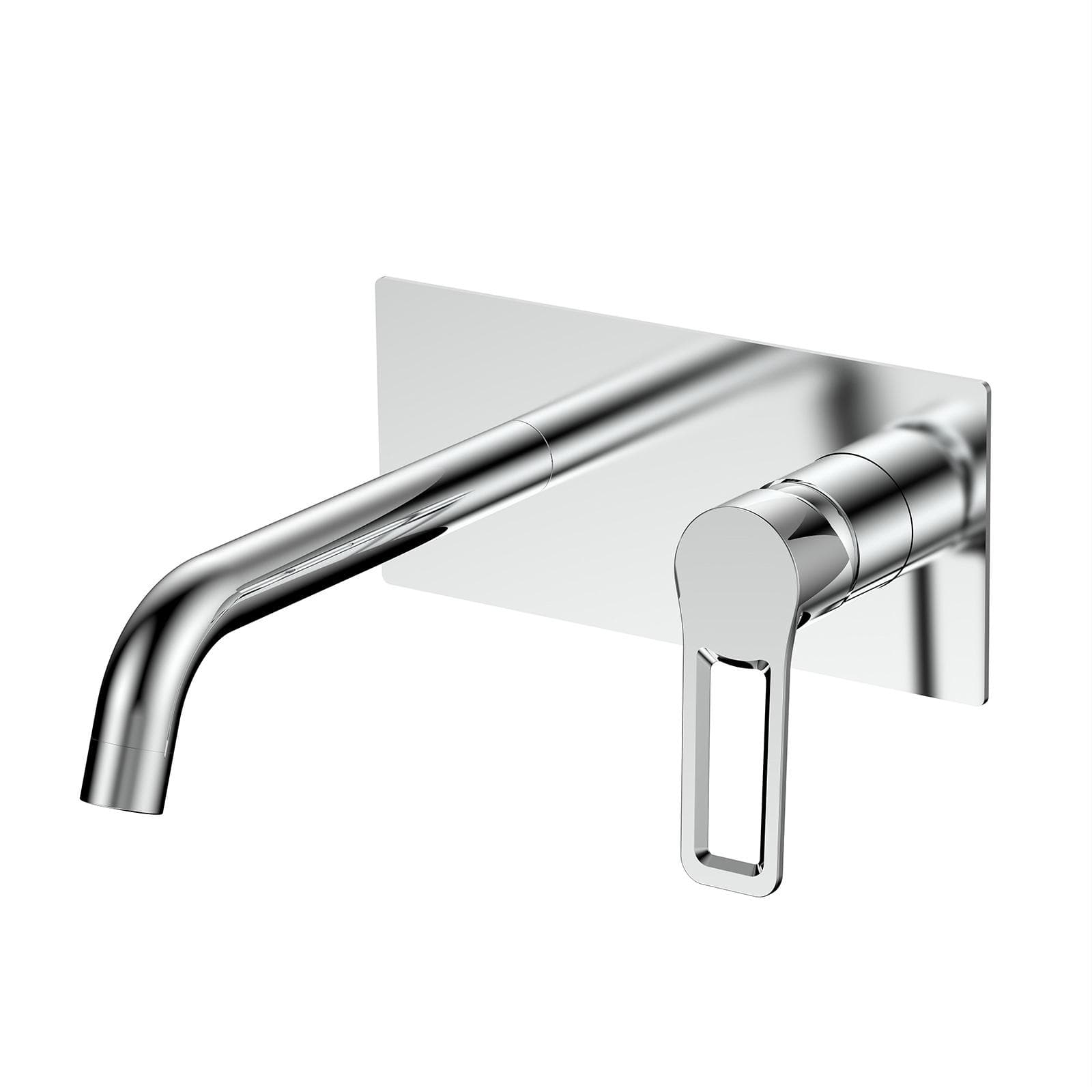 Miscelatore lavabo a muro canna 20 cm con piastra cromo – Ketra