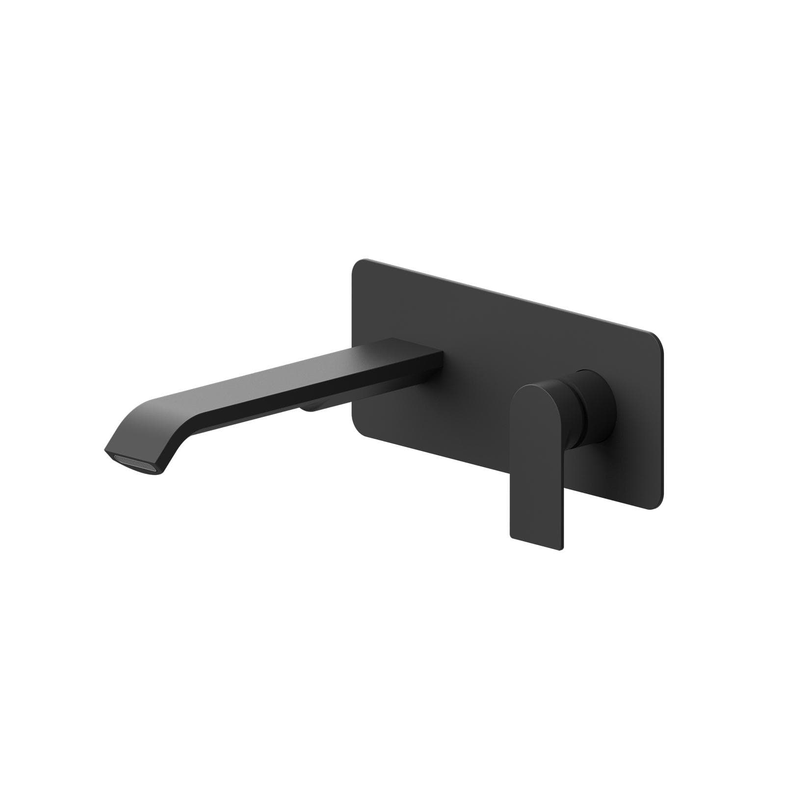 Miscelatore lavabo a muro canna 20 cm con piastra nero opaco – Iota