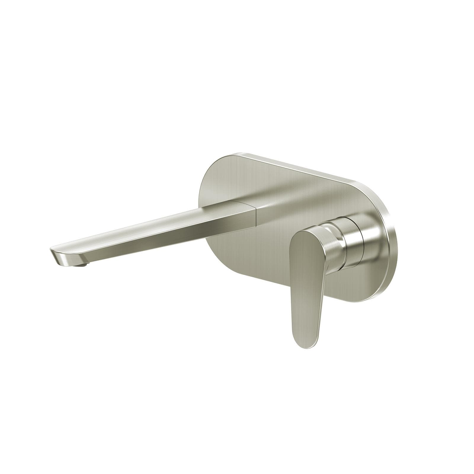 Miscelatore lavabo a muro canna 20 cm con piastra spazzolato – Lir
