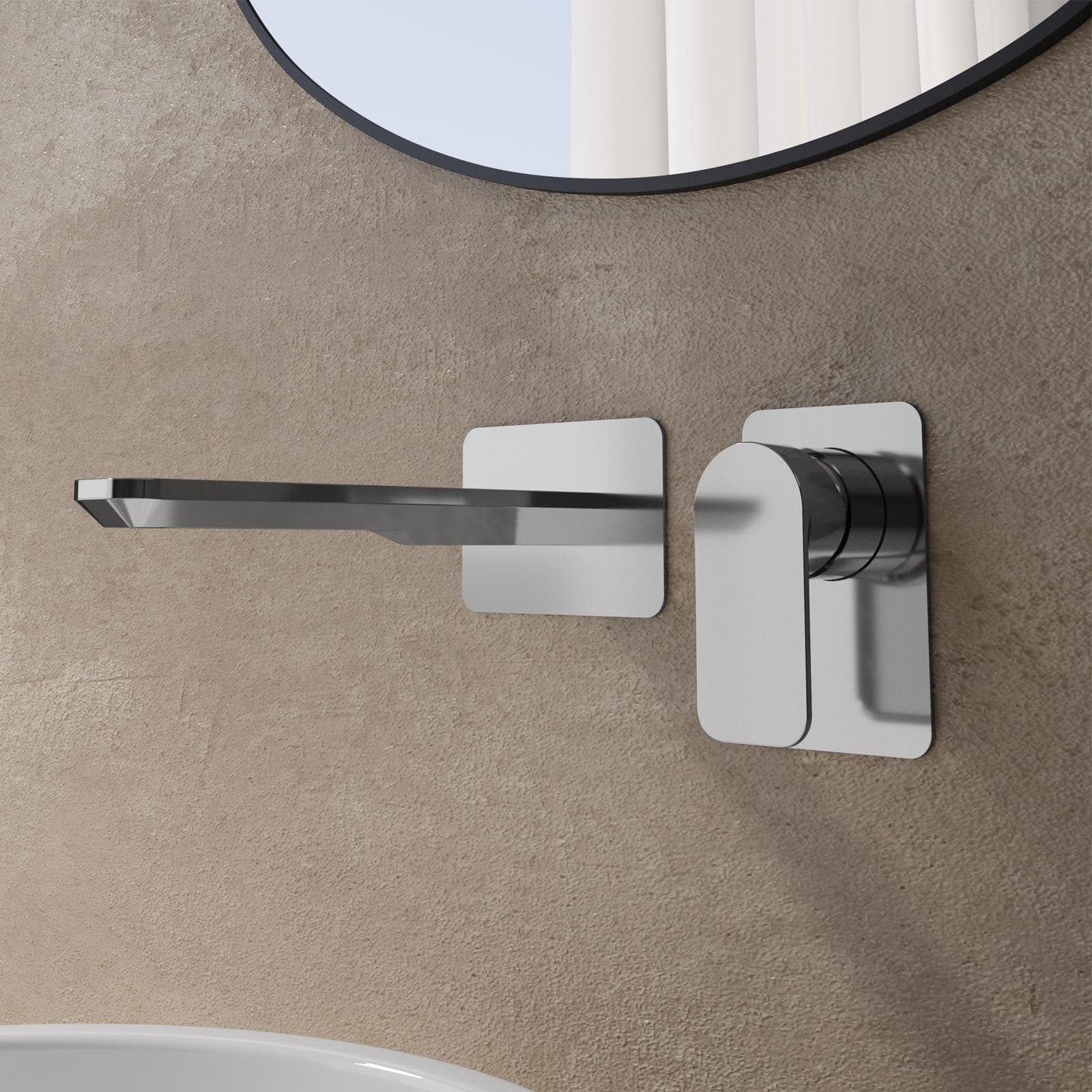 Miscelatore lavabo a muro canna 20 cm cromo– Fusion