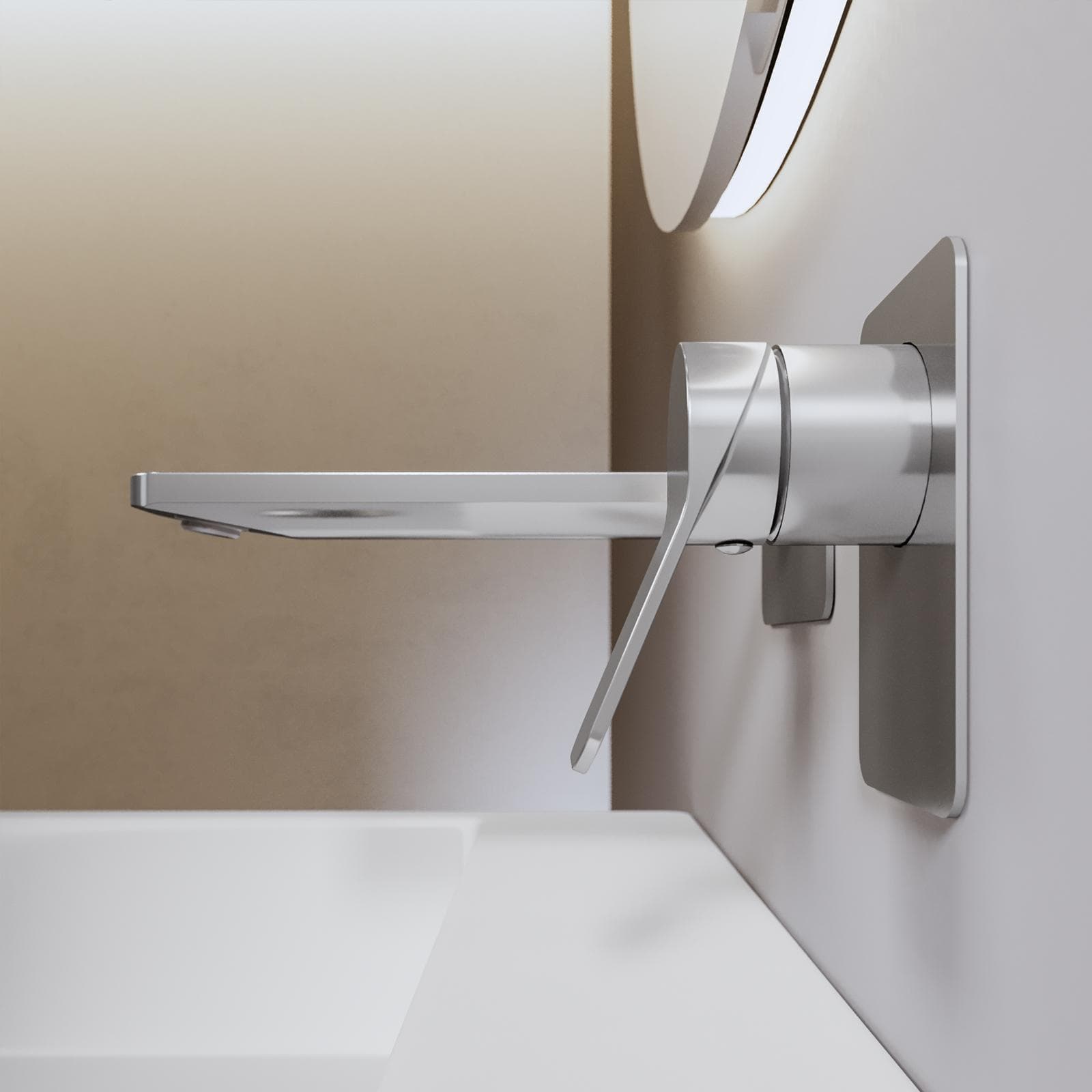 Miscelatore lavabo a muro canna 20 cm cromo– Wing