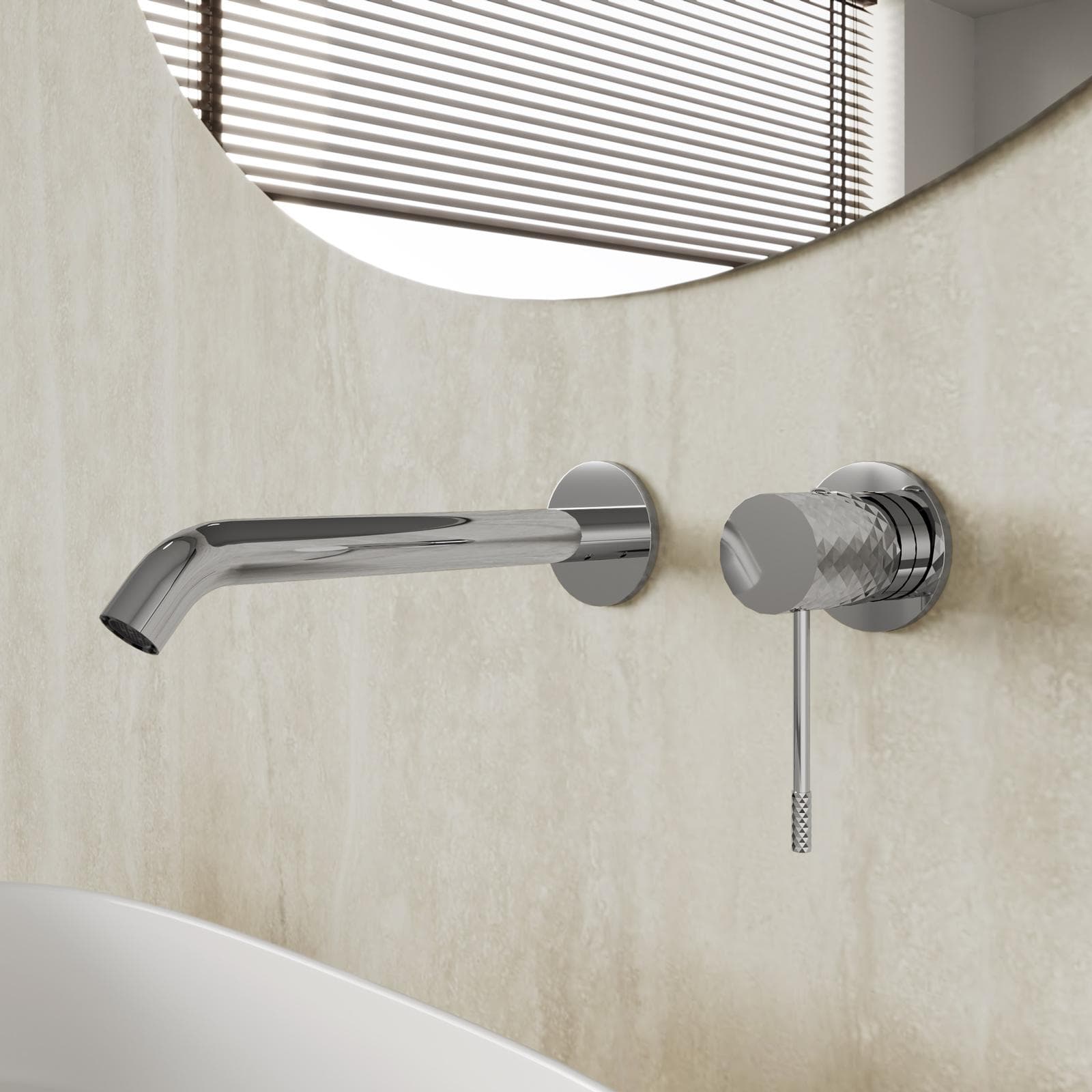 Miscelatore lavabo a muro canna 20 cm cromo - Fear