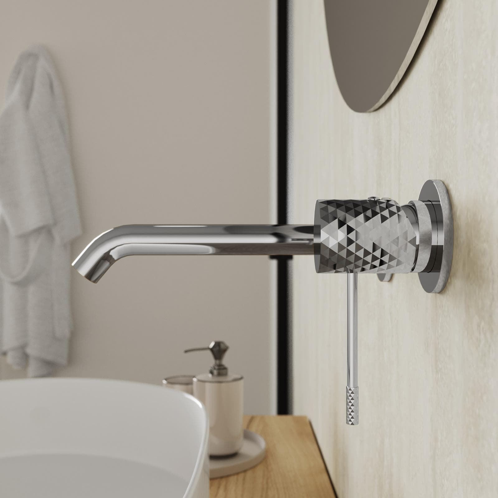 Miscelatore lavabo a muro canna 20 cm cromo - Fear