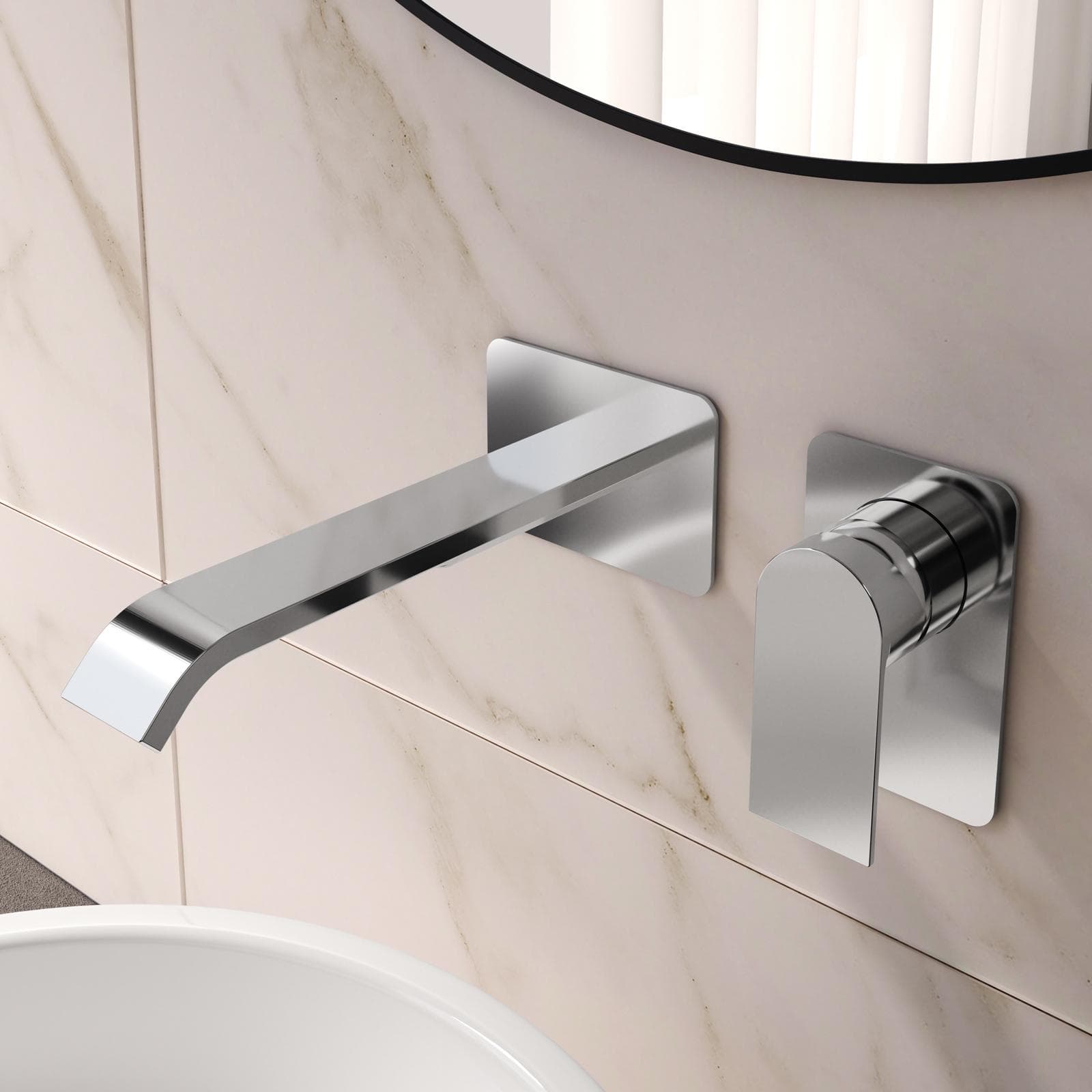 Miscelatore lavabo a muro canna 25 cm cromo– Iota