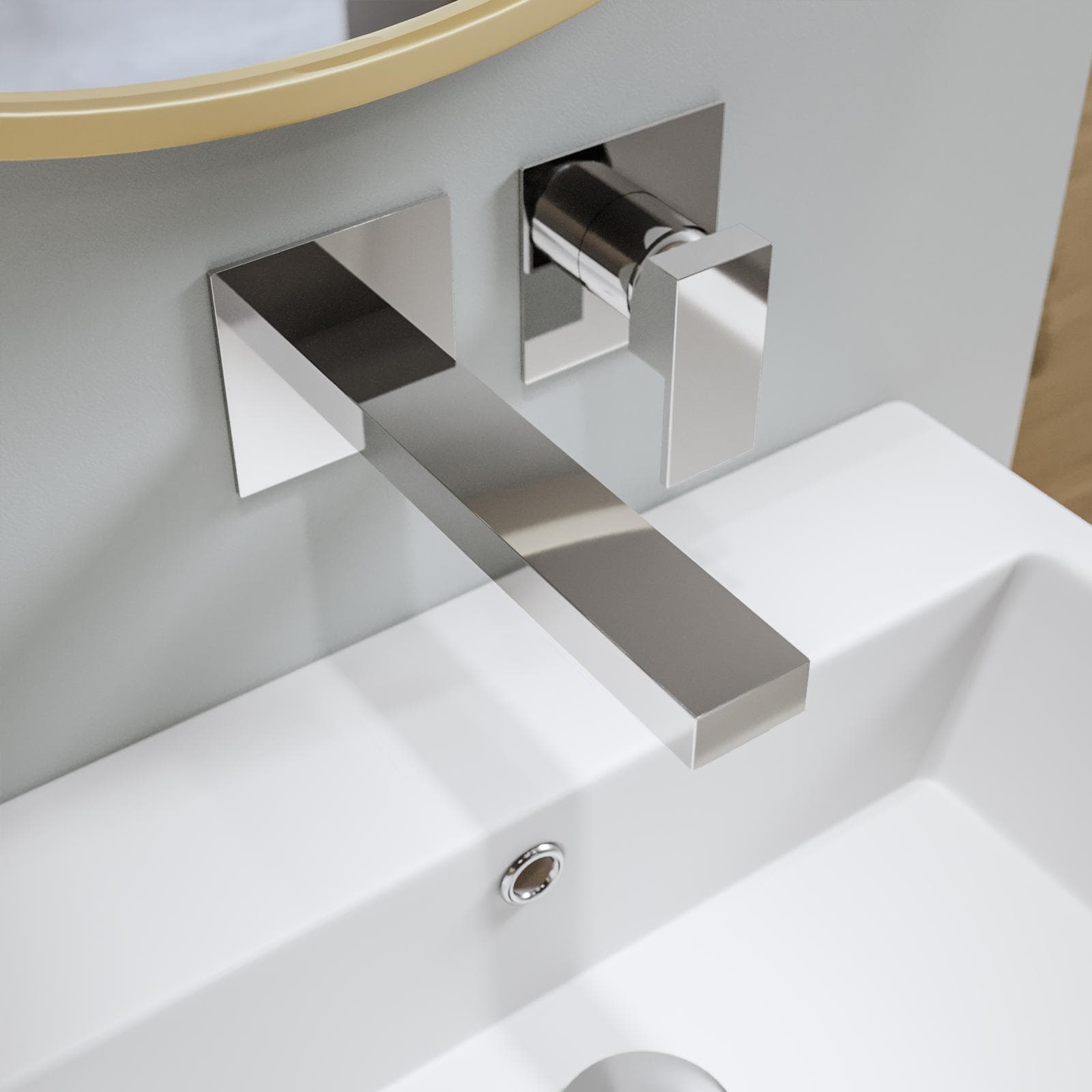 Miscelatore lavabo a muro canna 25 cm cromo– Kyria