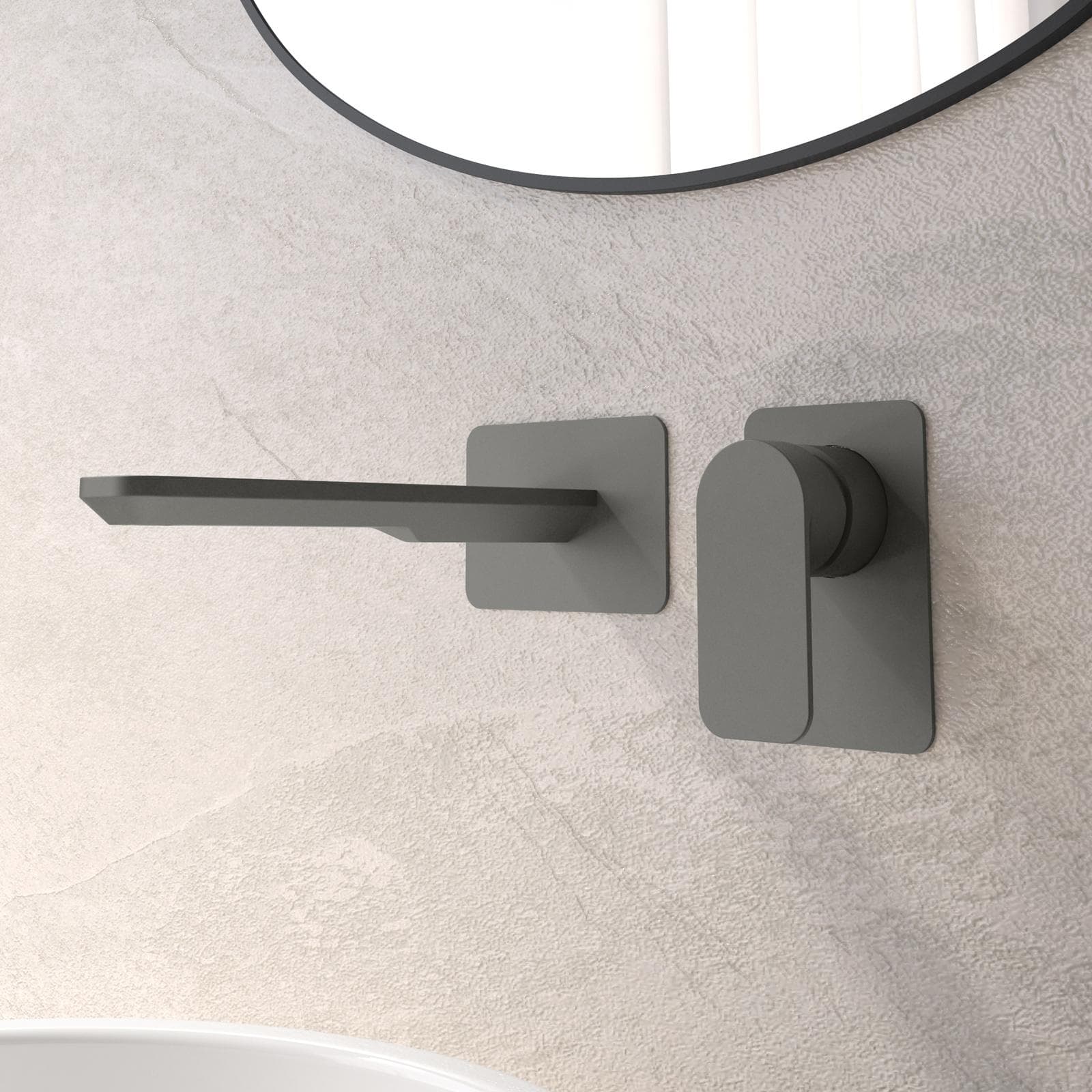 Miscelatore lavabo a muro canna 25 cm fango - Fusion