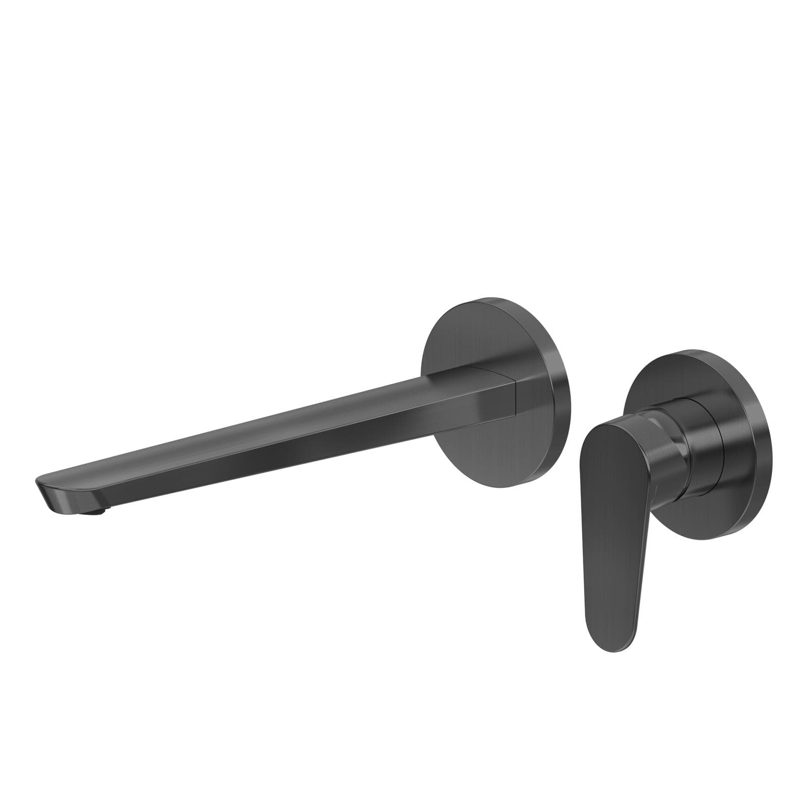 Miscelatore lavabo a muro canna 25 cm nero spazzolato anti-impronta - Lir