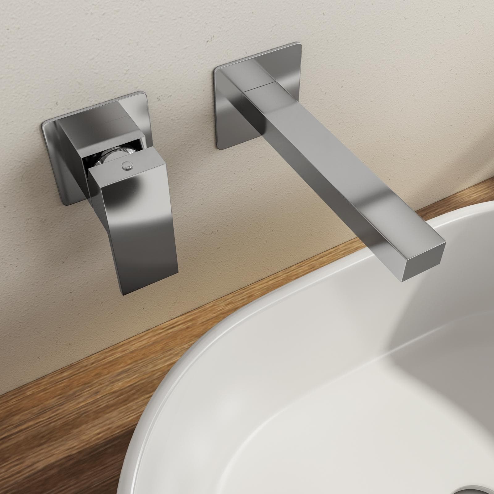 Miscelatore lavabo a muro in ottone cromo - Tiamat