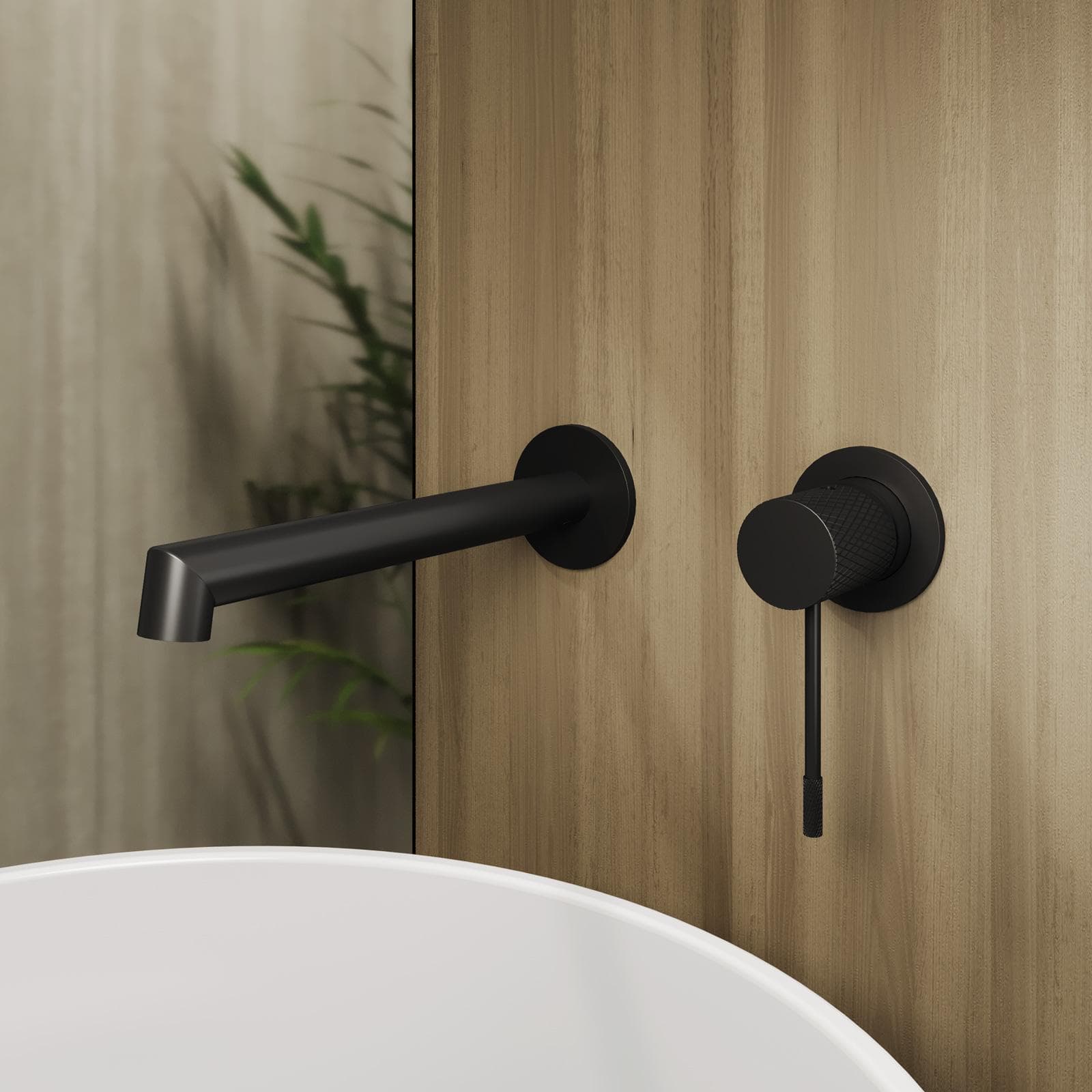 Miscelatore lavabo a muro in ottone nero opaco - Crystal