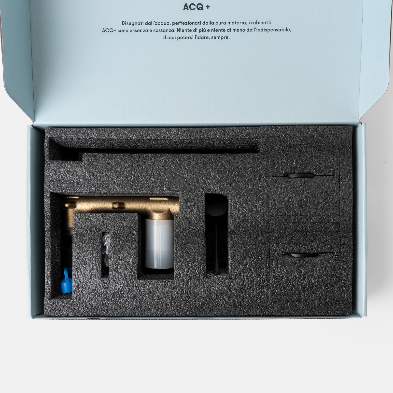 Miscelatore lavabo a muro in ottone nero opaco - Crystal