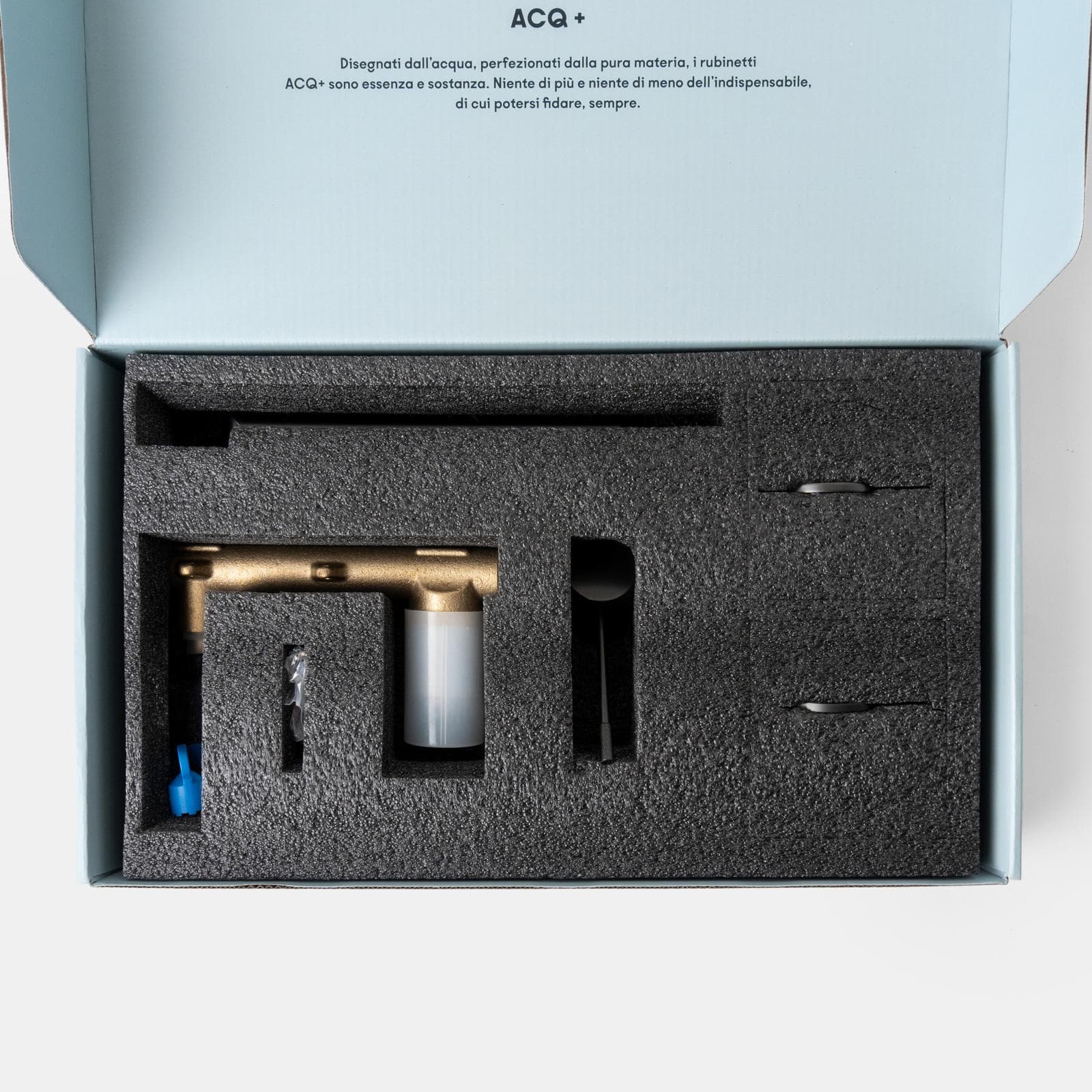 Miscelatore lavabo a muro in ottone nero spazzolato anti-impronta - Crystal