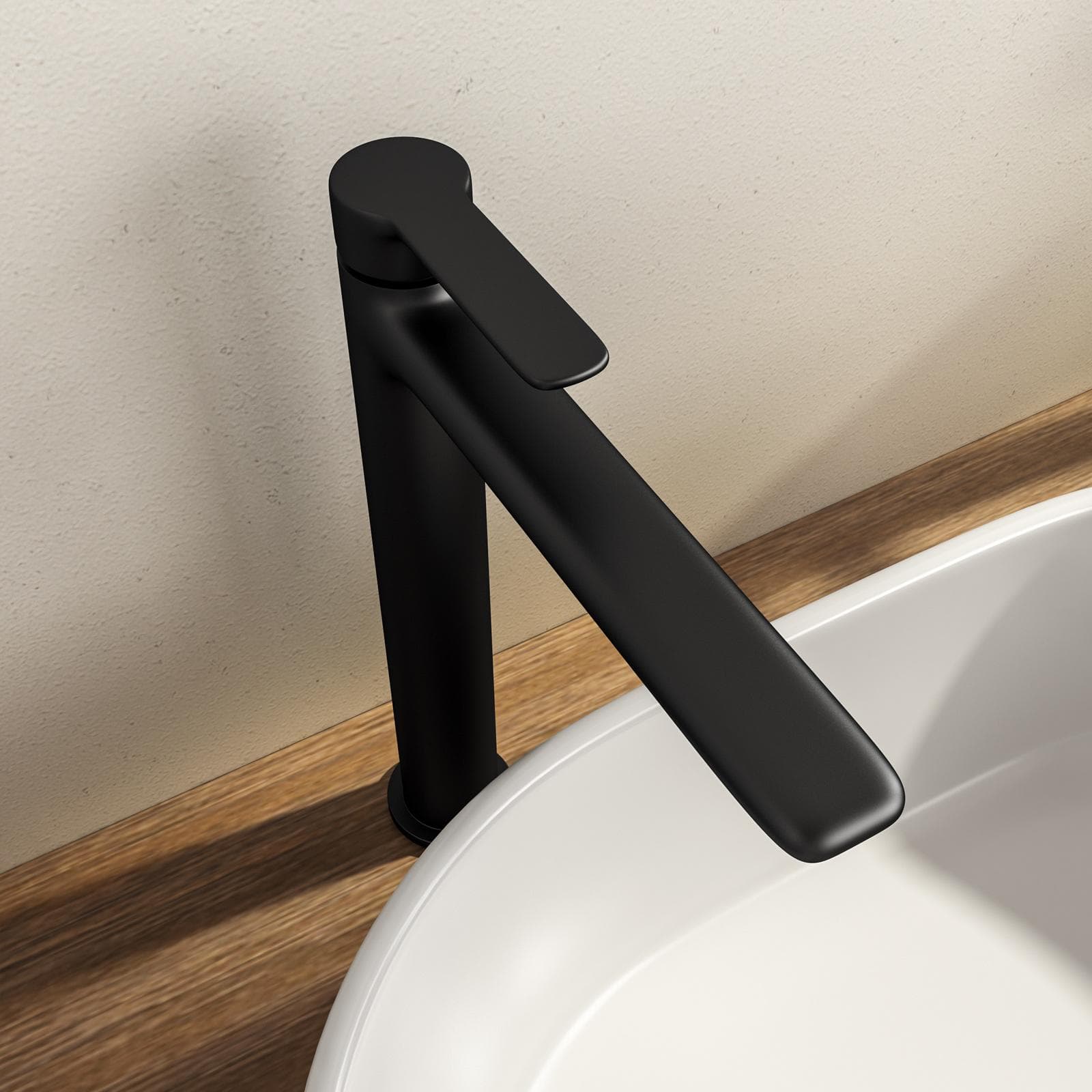 Miscelatore lavabo alto in ottone nero - Tila