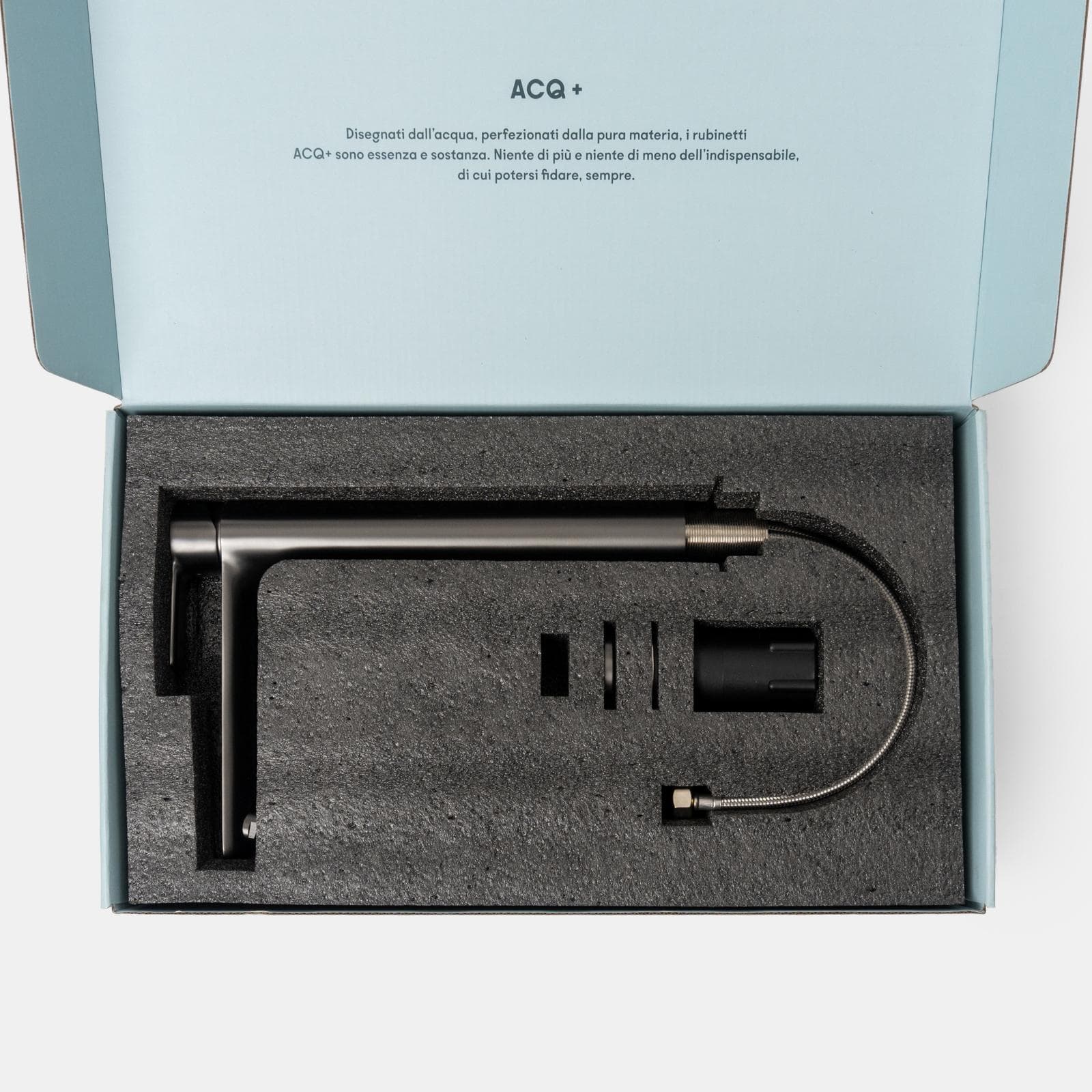 Miscelatore lavabo alto in ottone nero spazzolato anti-impronta - Key