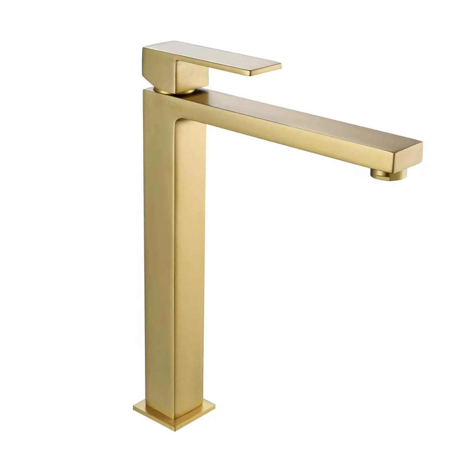 Miscelatore lavabo alto in ottone oro spazzolato - Tiamat