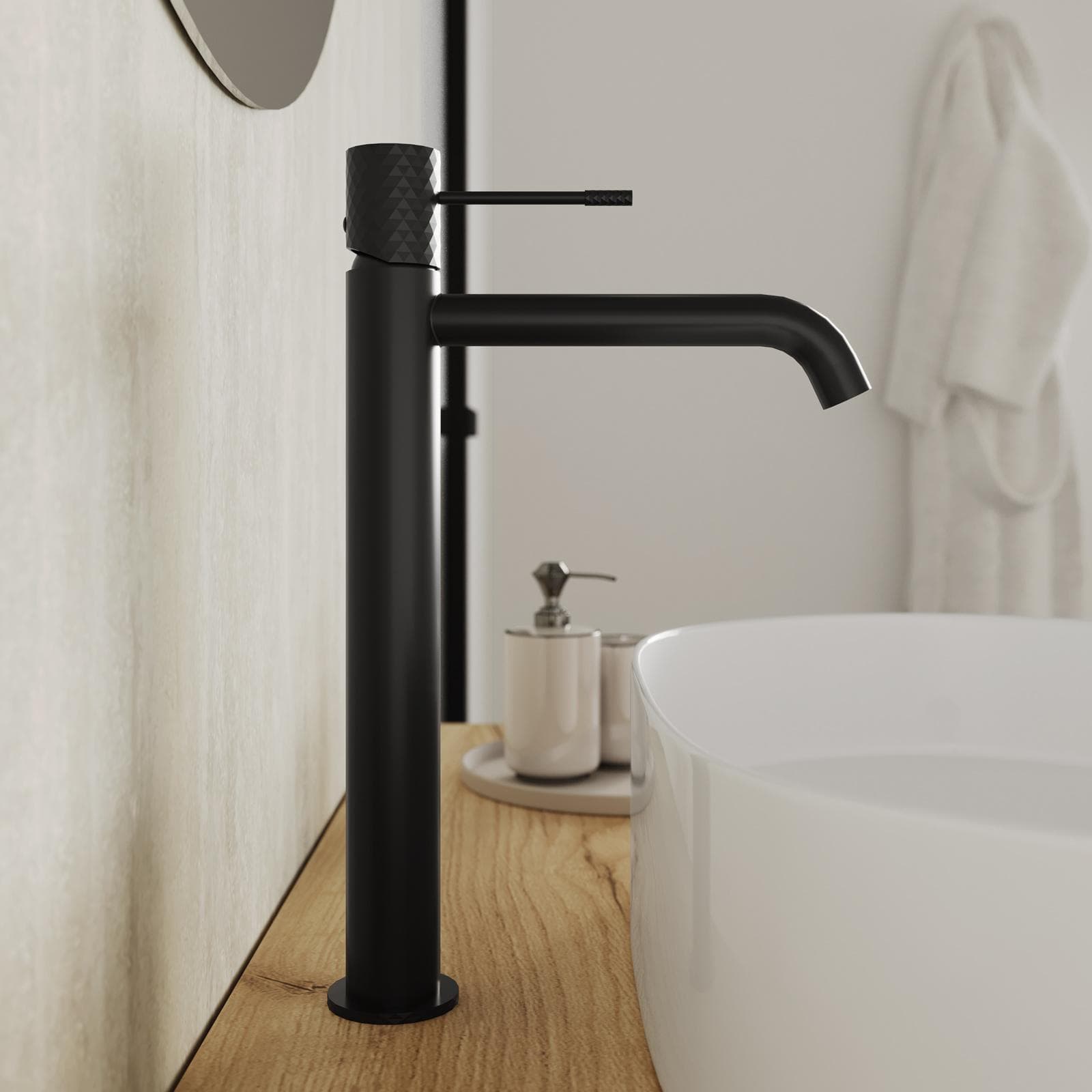 Miscelatore lavabo alto nero opaco - Fear