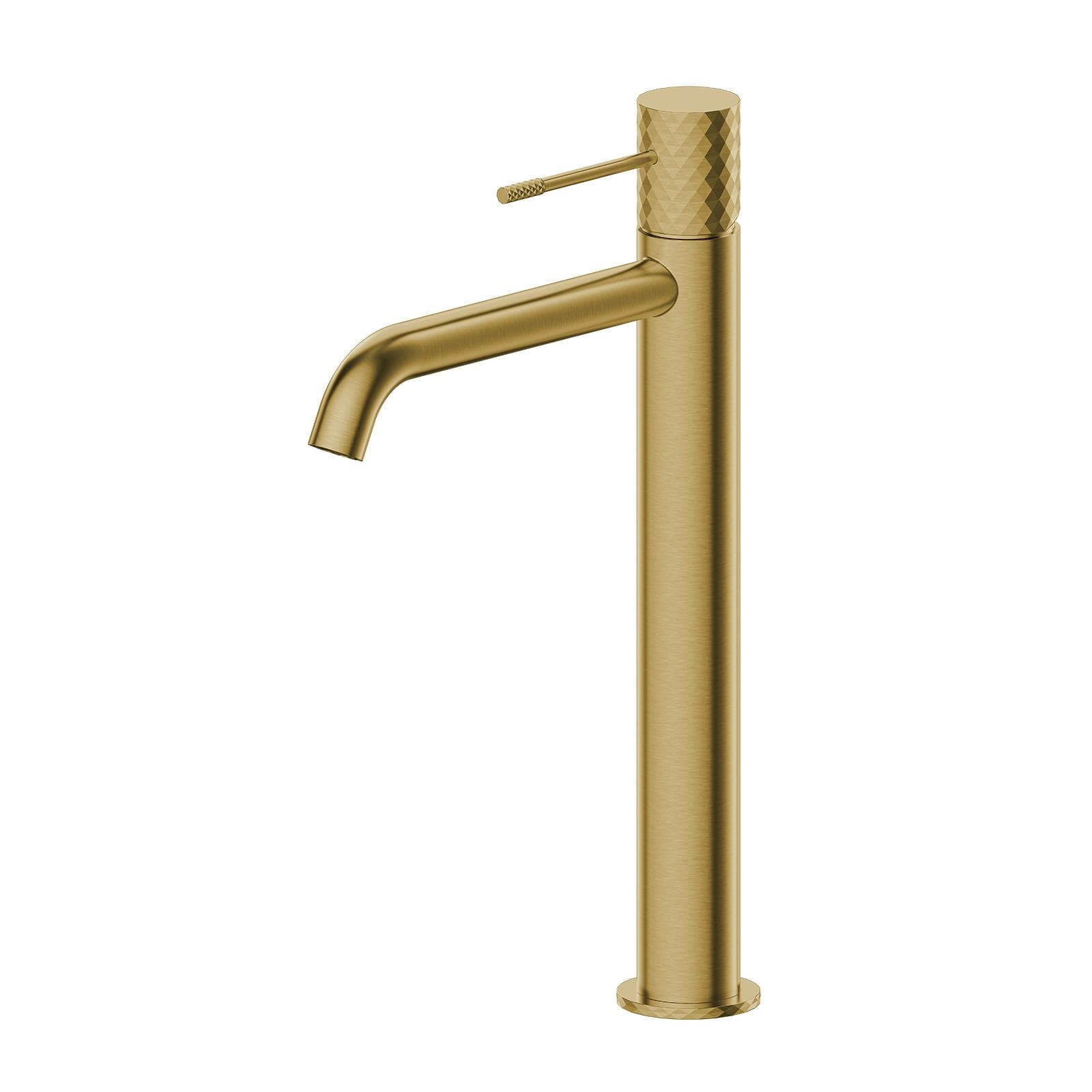 Miscelatore lavabo alto oro spazzolato anti-impronta - Fear