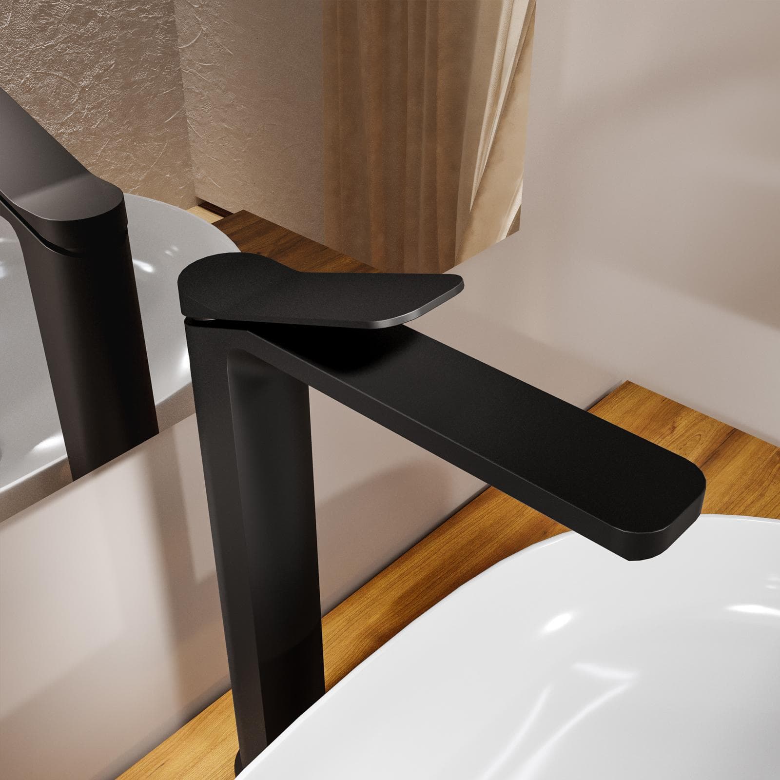 Miscelatore lavabo alto nero opaco – Wing