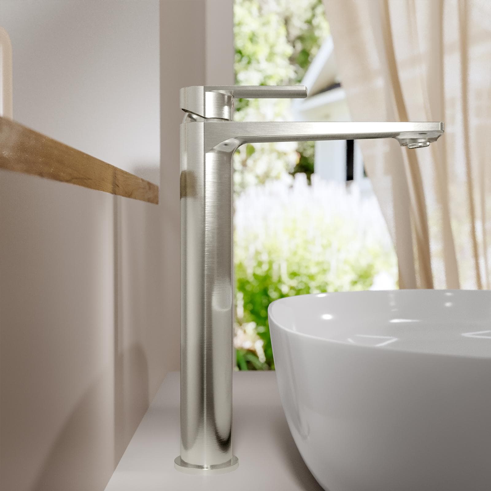 Miscelatore lavabo alto spazzolato – Fluid