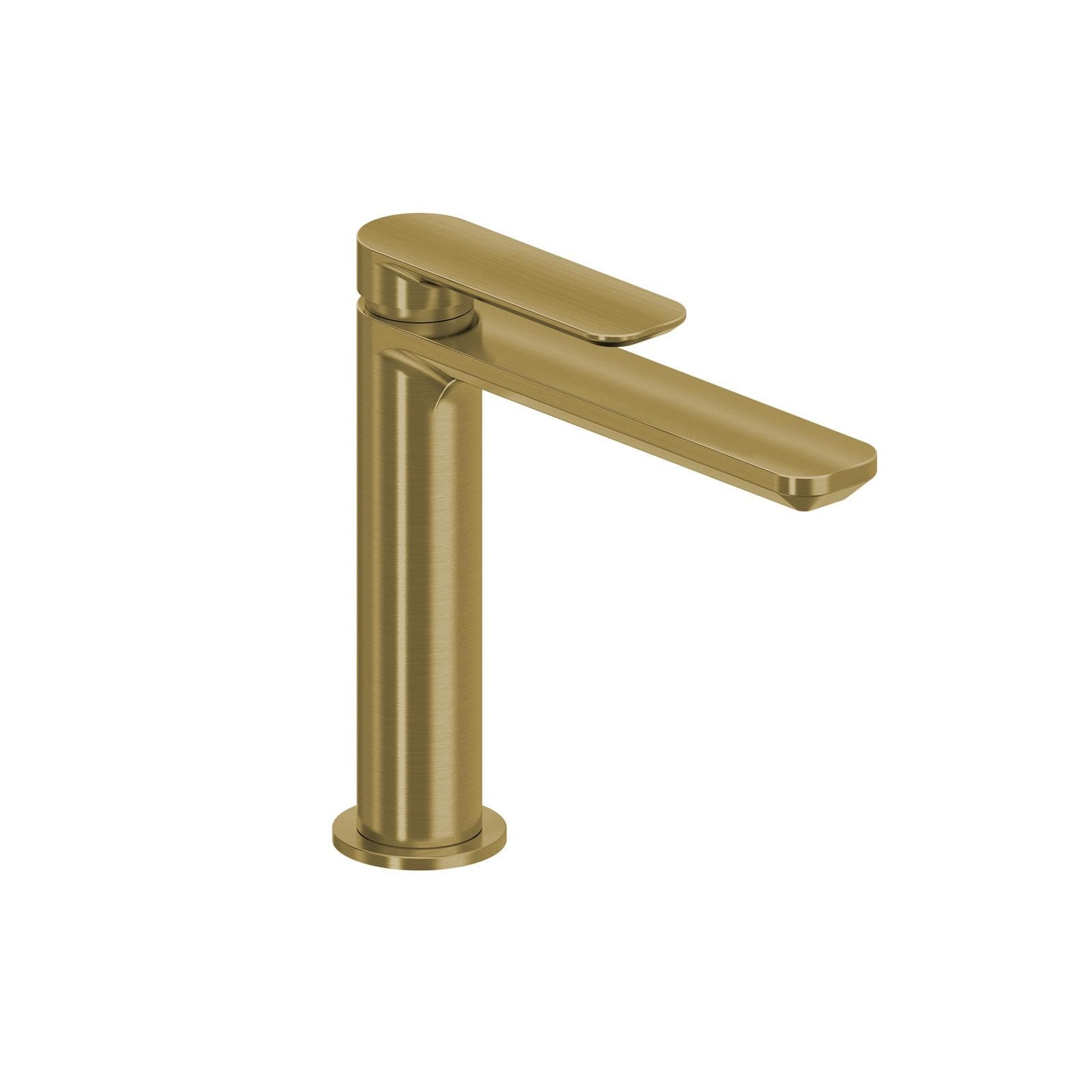 Miscelatore lavabo bocca lunga in ottone oro spazzolato anti-impronta - Fusion