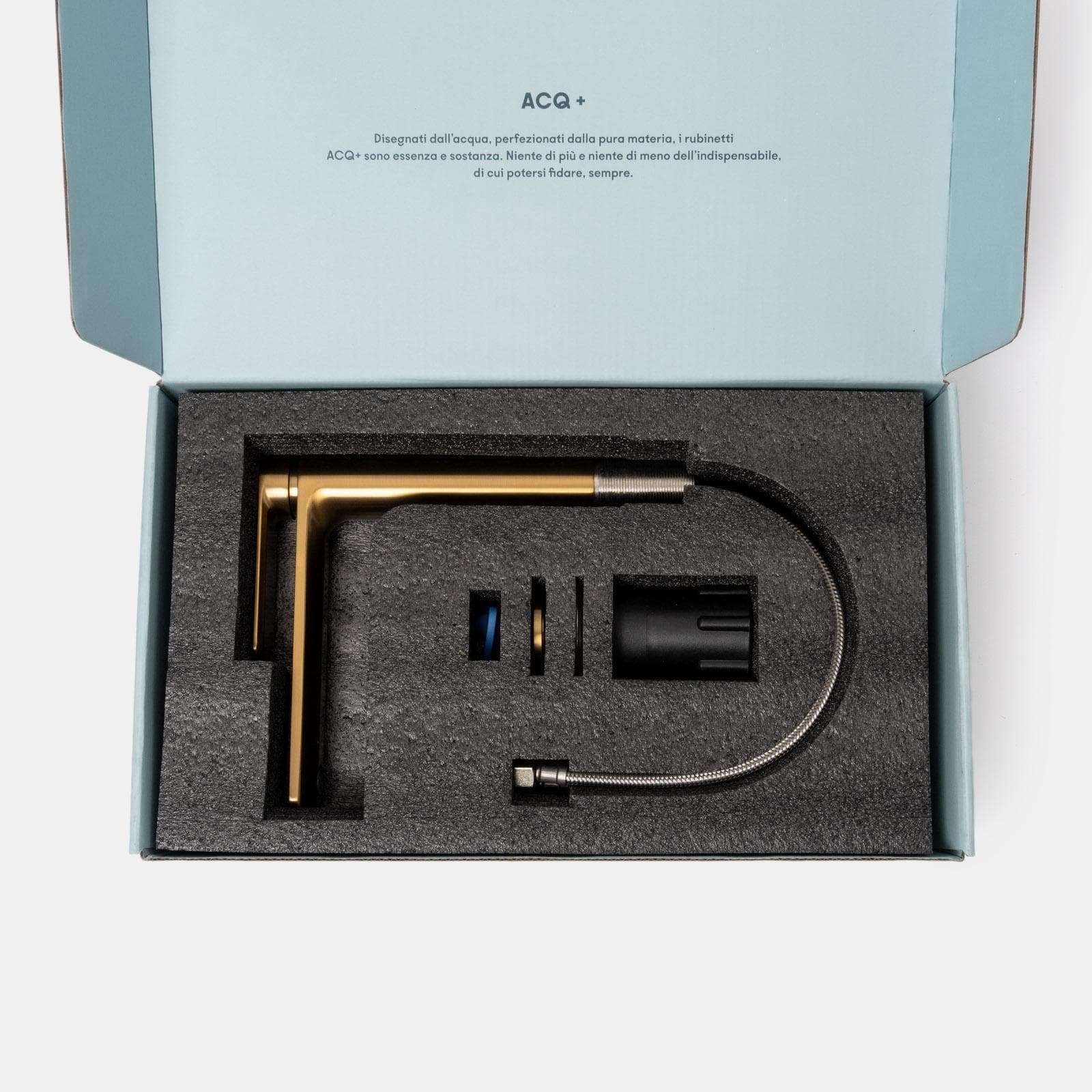 Miscelatore lavabo bocca lunga in ottone oro spazzolato anti-impronta - Fusion