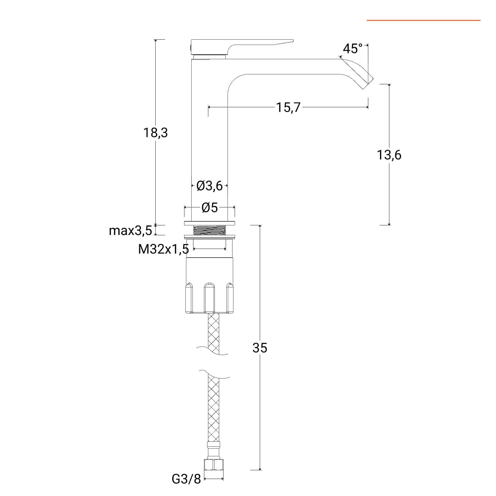 Miscelatore lavabo con bocca lunga cromo – Iota
