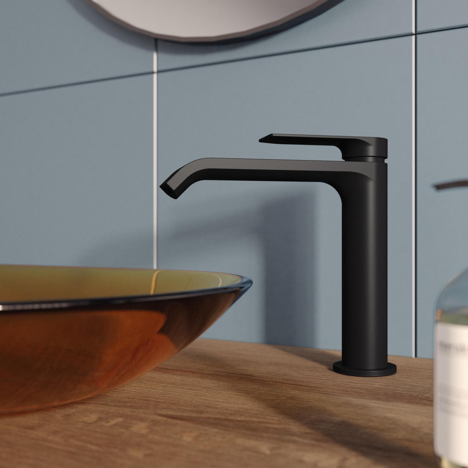 Miscelatore lavabo con bocca lunga nero opaco – Iota