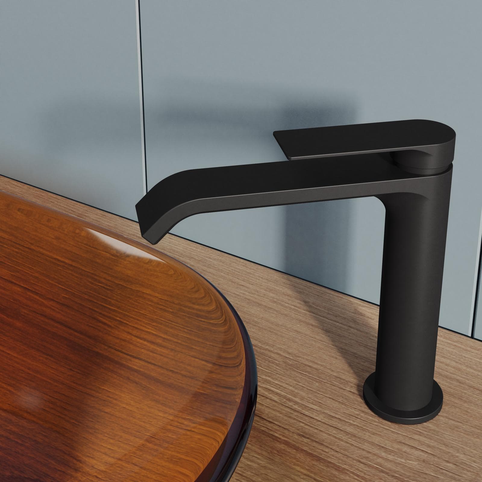 Miscelatore lavabo con bocca lunga nero opaco – Iota