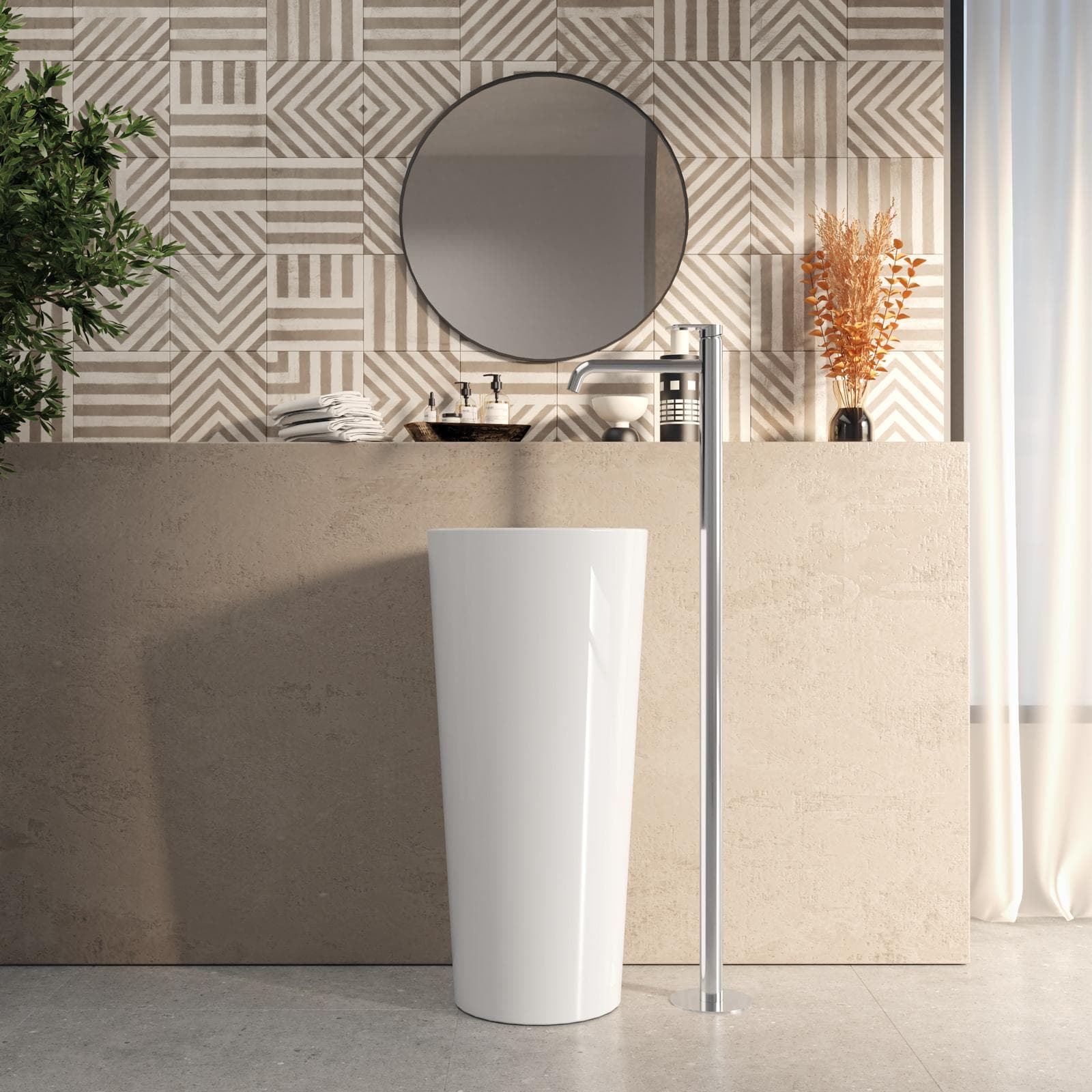 Miscelatore lavabo freestanding cromo – Fusion