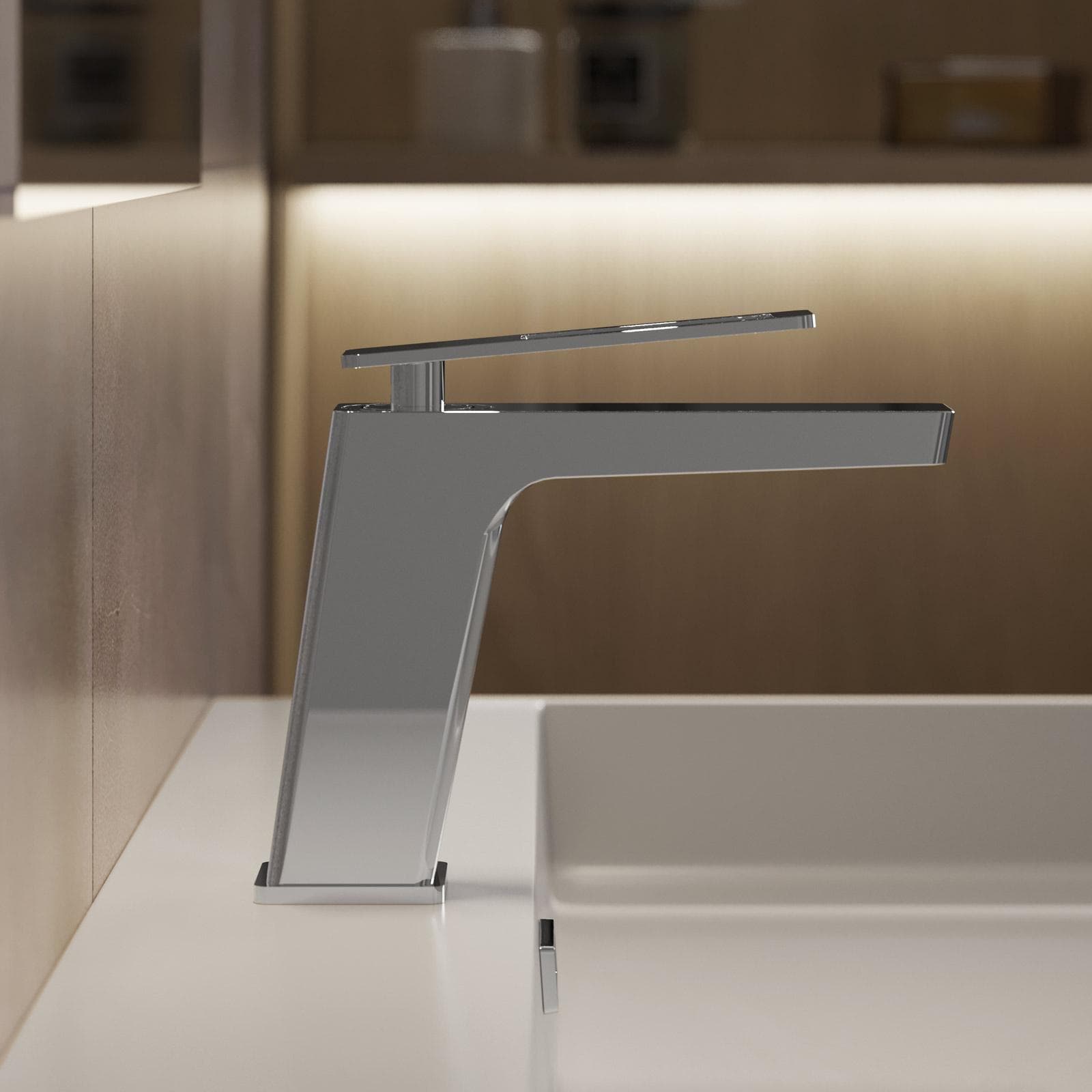 Miscelatore lavabo in ottone cromo - Thano
