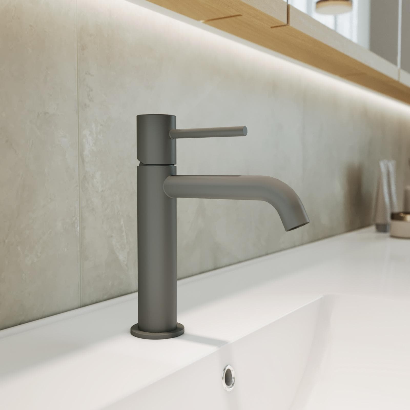 Miscelatore lavabo in ottone fango - Oasis