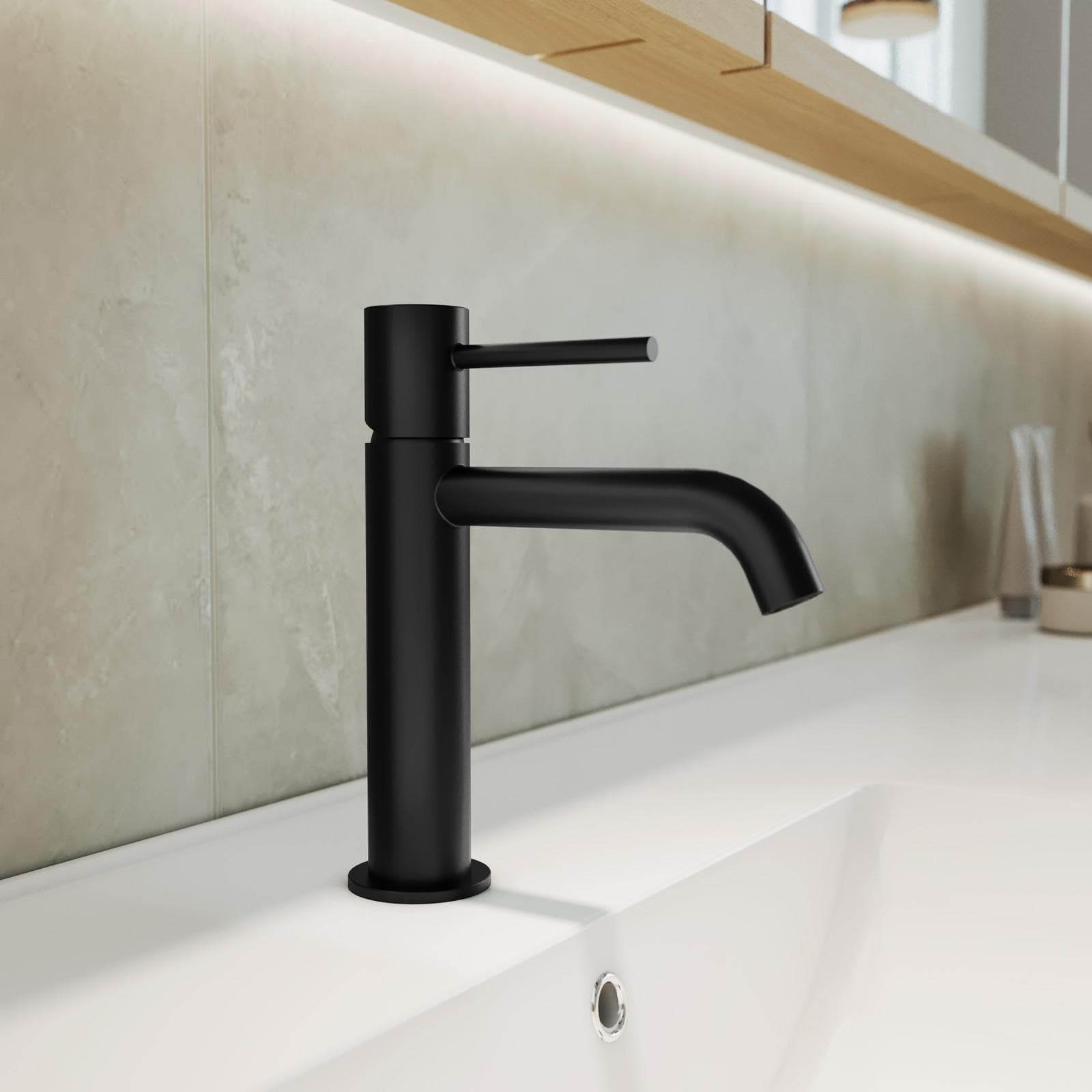 Miscelatore lavabo in ottone nero opaco - Oasis