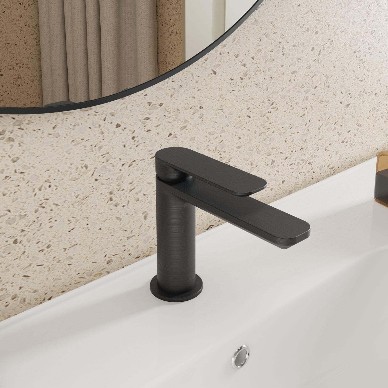 Miscelatore lavabo in ottone nero spazzolato anti-impronta - Fusion