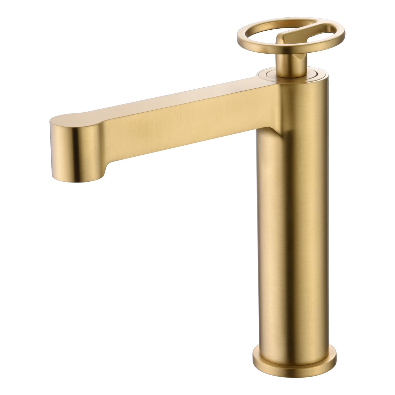Miscelatore lavabo in ottone oro spazzolato - Gorge