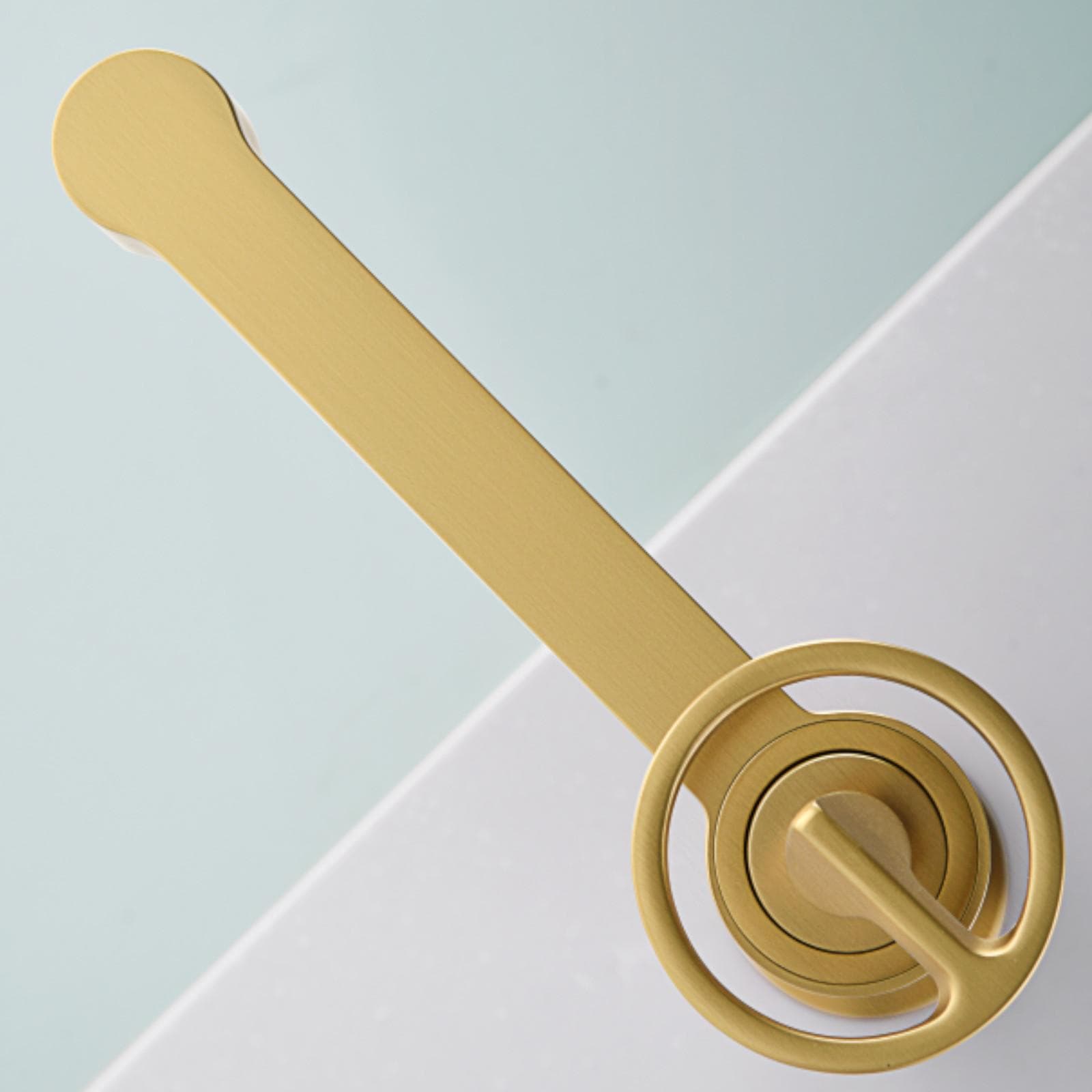 Miscelatore lavabo in ottone oro spazzolato - Gorge