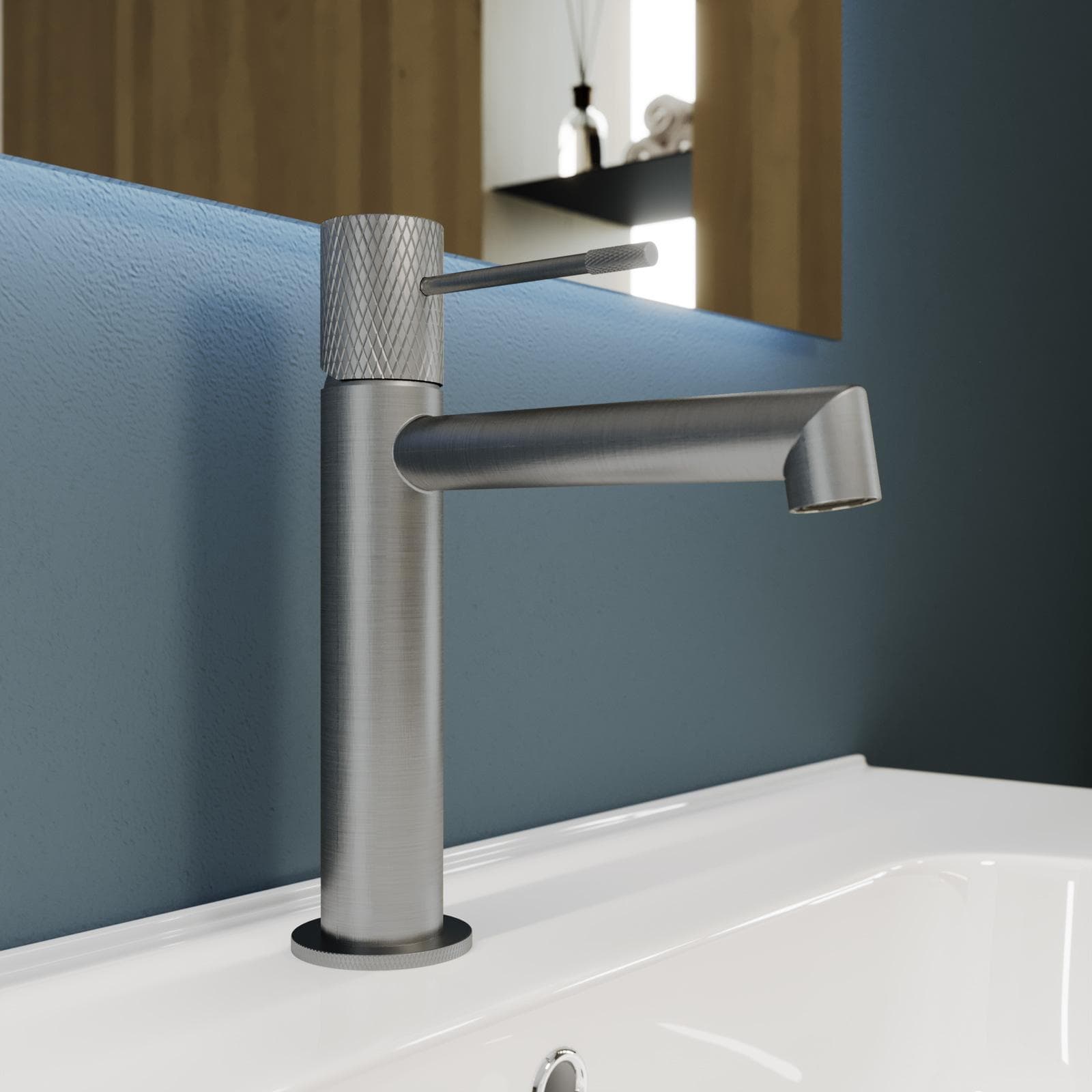 Miscelatore lavabo in ottone spazzolato - Crystal
