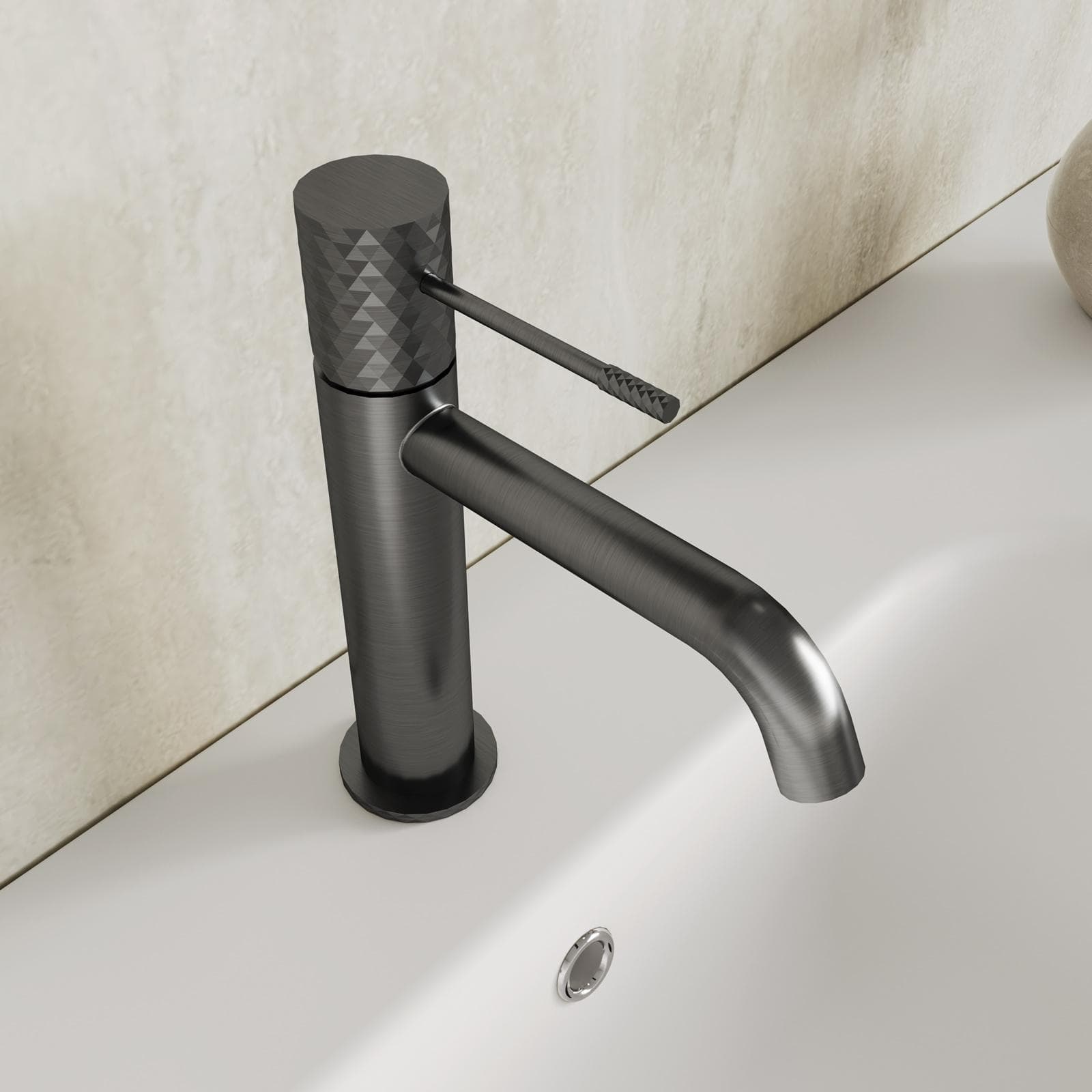 Miscelatore lavabo nero spazzolato anti-impronta - Fear