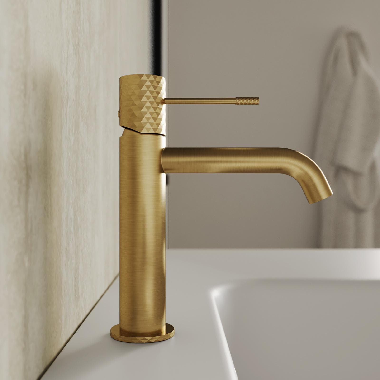 Miscelatore lavabo oro spazzolato anti-impronta - Fear