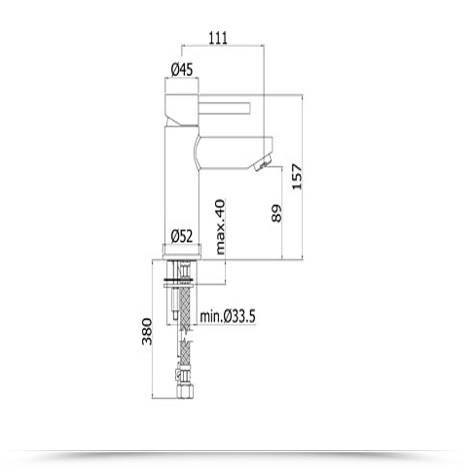 Miscelatore lavabo senza scarico cromato - Stick di Paffoni