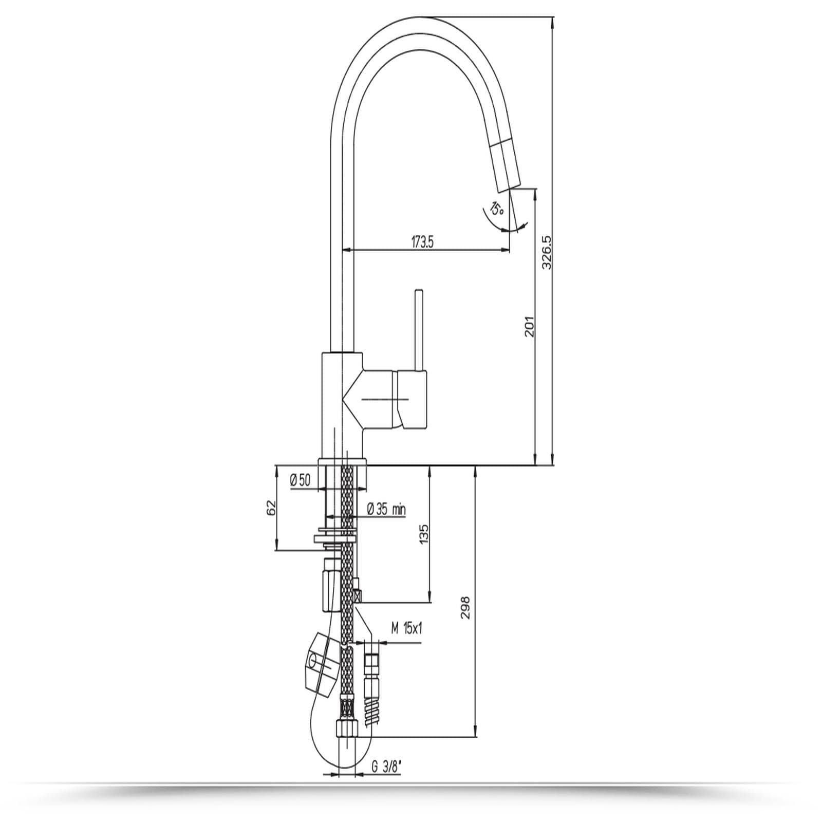 Miscelatore lavello con doccia monogetto estraibile - Paini Cox