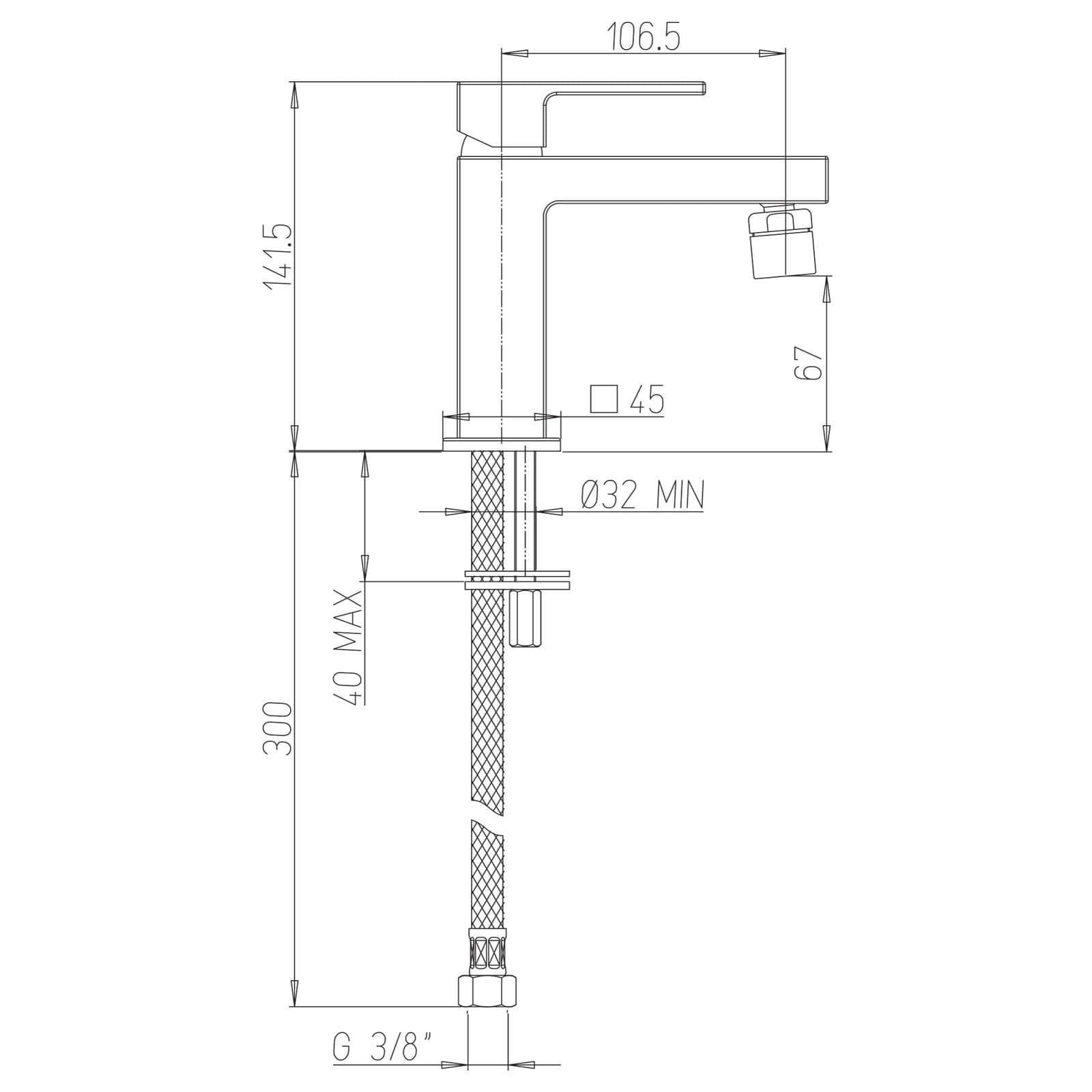 Miscelatore per bidet in ottone cromato per piletta click clack Jacuzzi - Rubinetteria Linea Crux