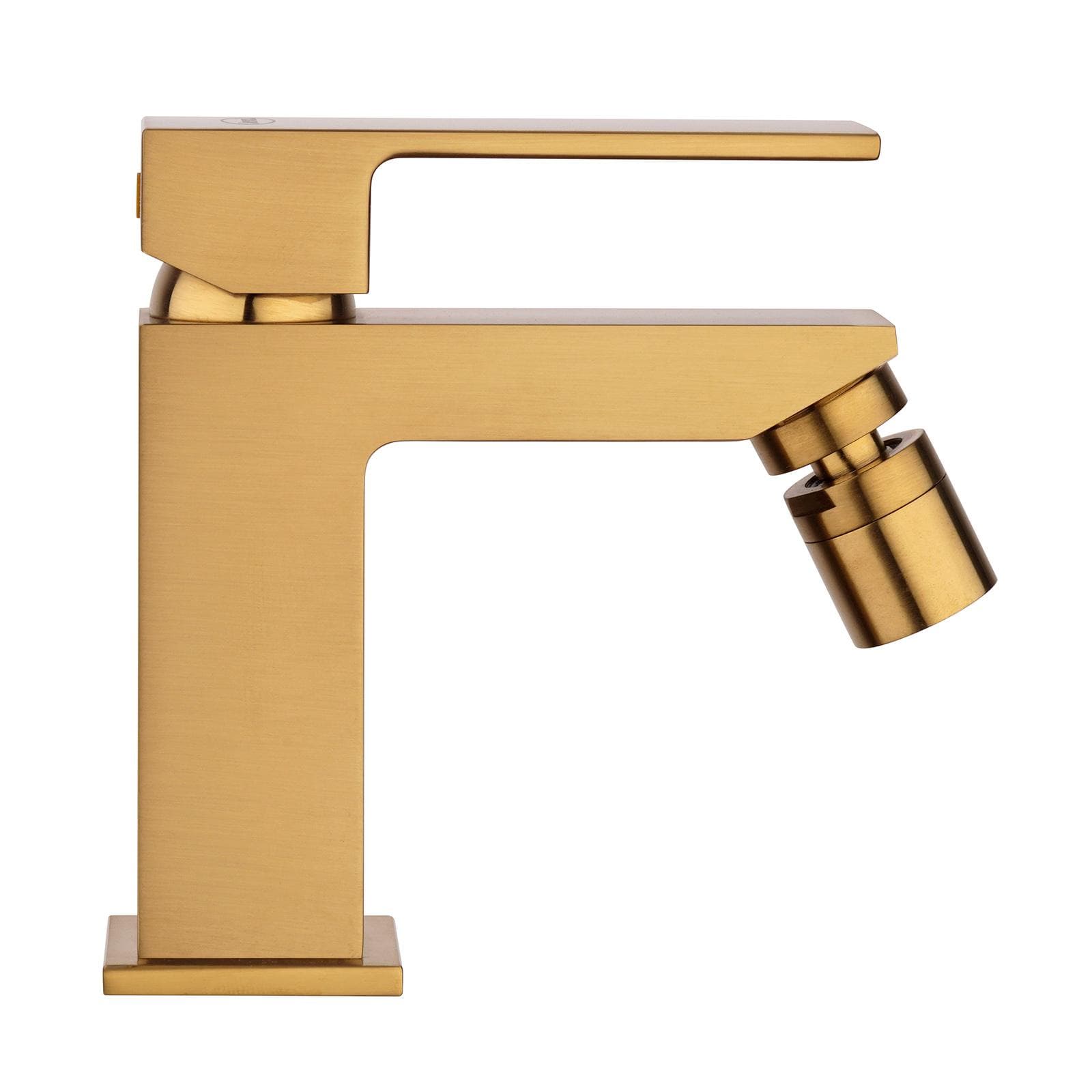 Miscelatore per bidet in ottone finitura oro per piletta click clack Jacuzzi - Rubinetteria Linea Crux